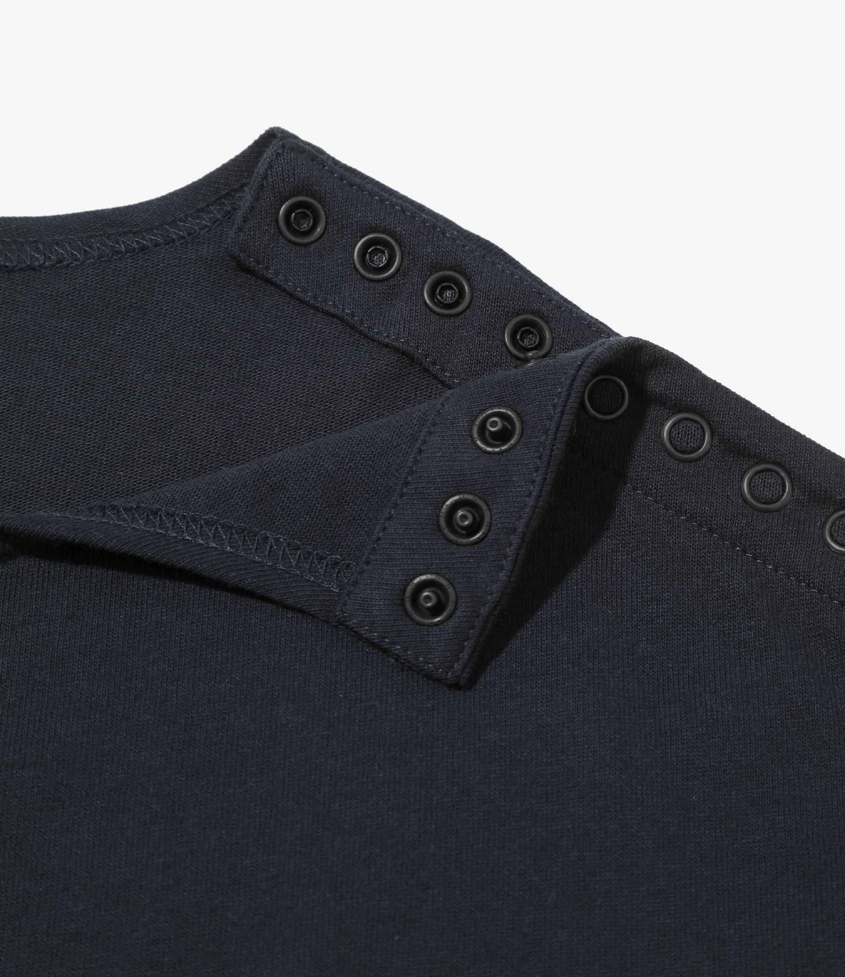 Woburn Walk Fisherman Boat Neck Shirt - Snap Shoulder - Navy – Woburn Walk – Nepenthes London