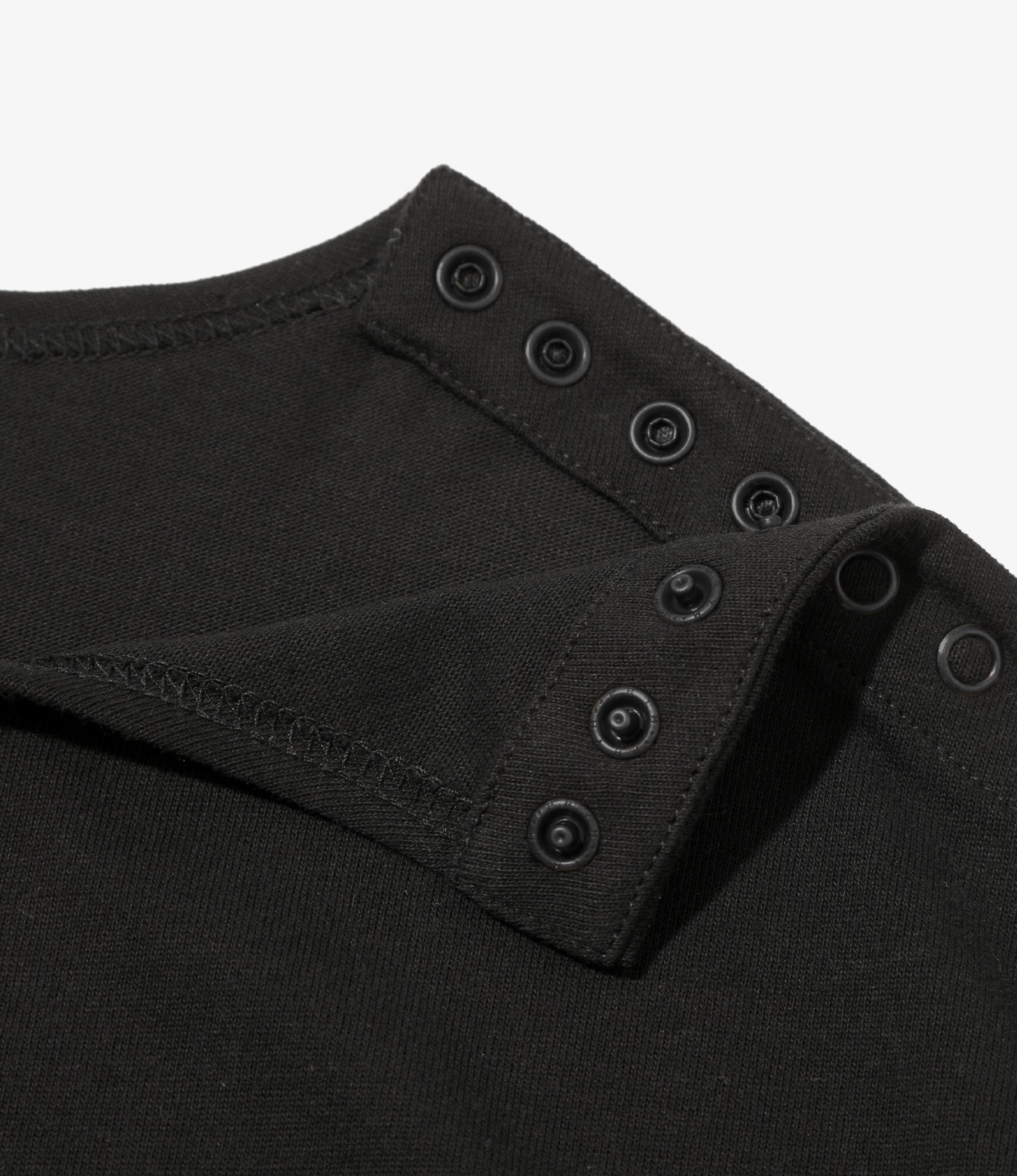 Woburn Walk Fisherman Boat Neck Shirt - Snap Shoulder - Black – Woburn Walk – Nepenthes London