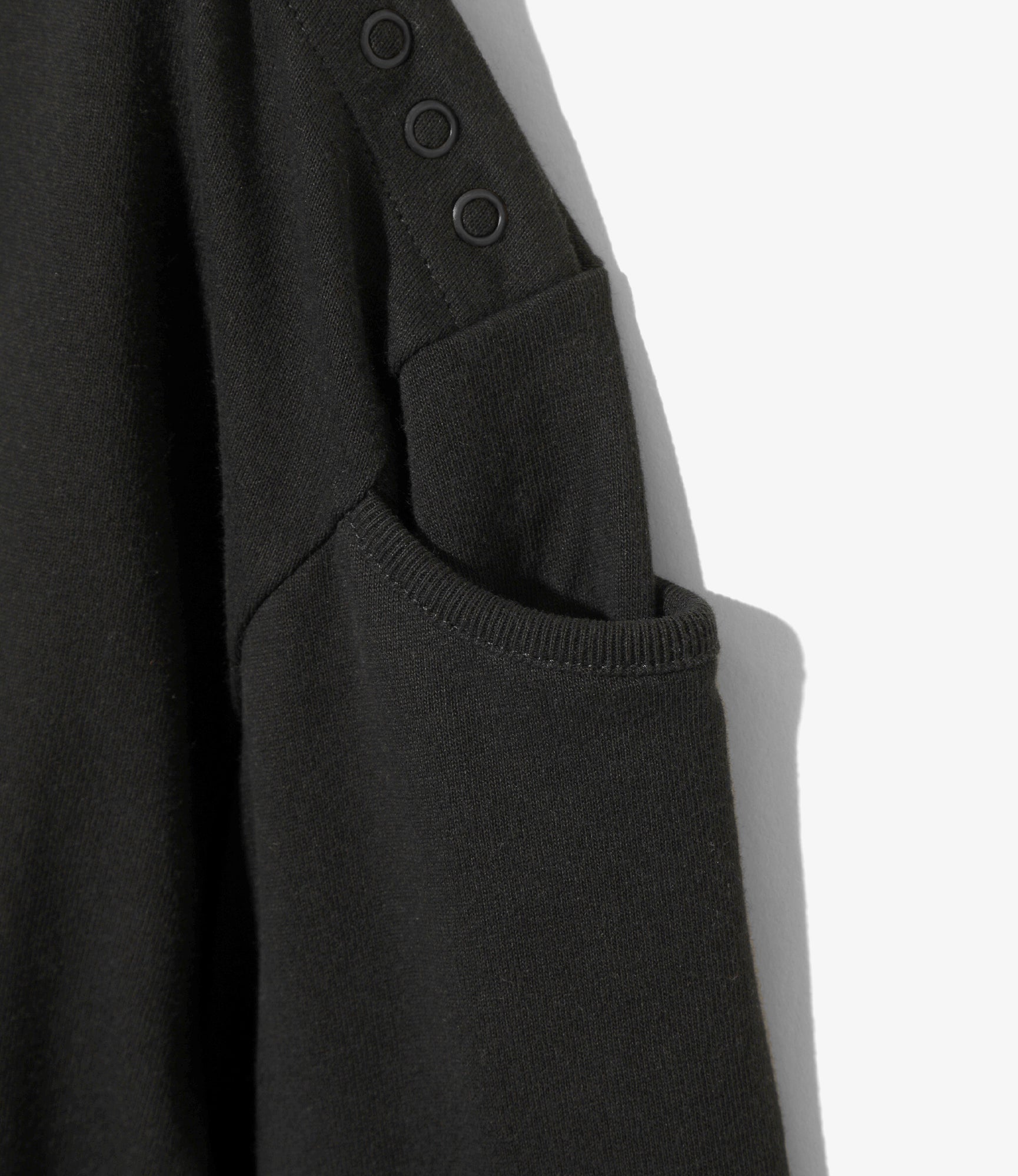 Woburn Walk Fisherman Boat Neck Shirt - Snap Shoulder - Black – Woburn Walk – Nepenthes London