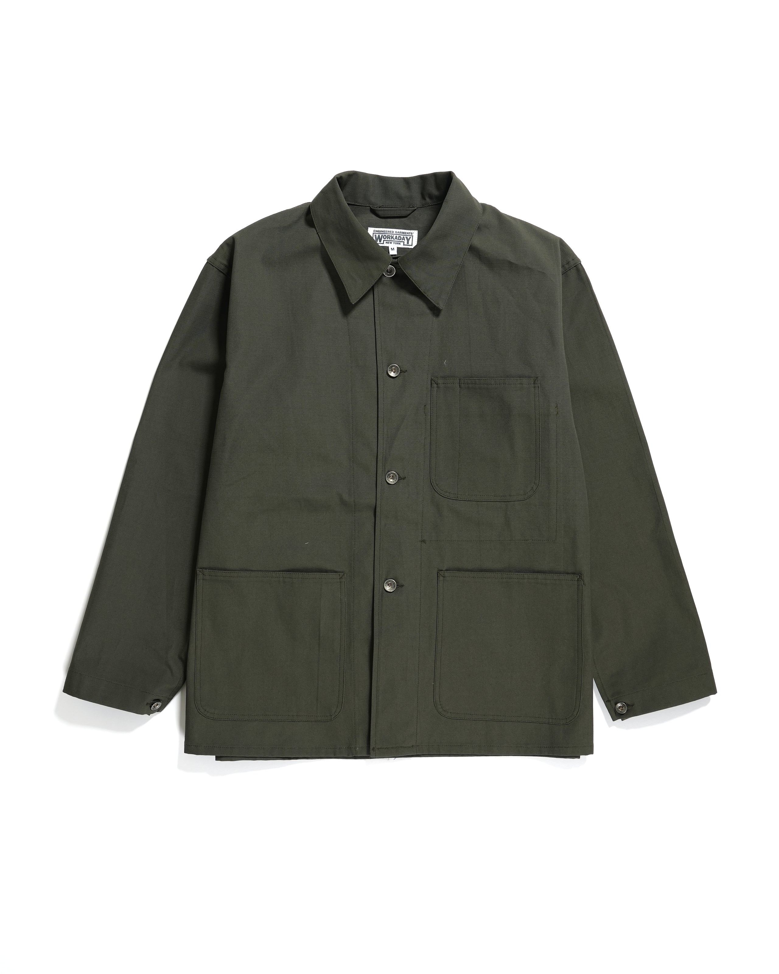 Engineered Garments Workaday Utility Jacket - Olive Heavyweight Cotton Ripstop – Workaday – Nepenthes London