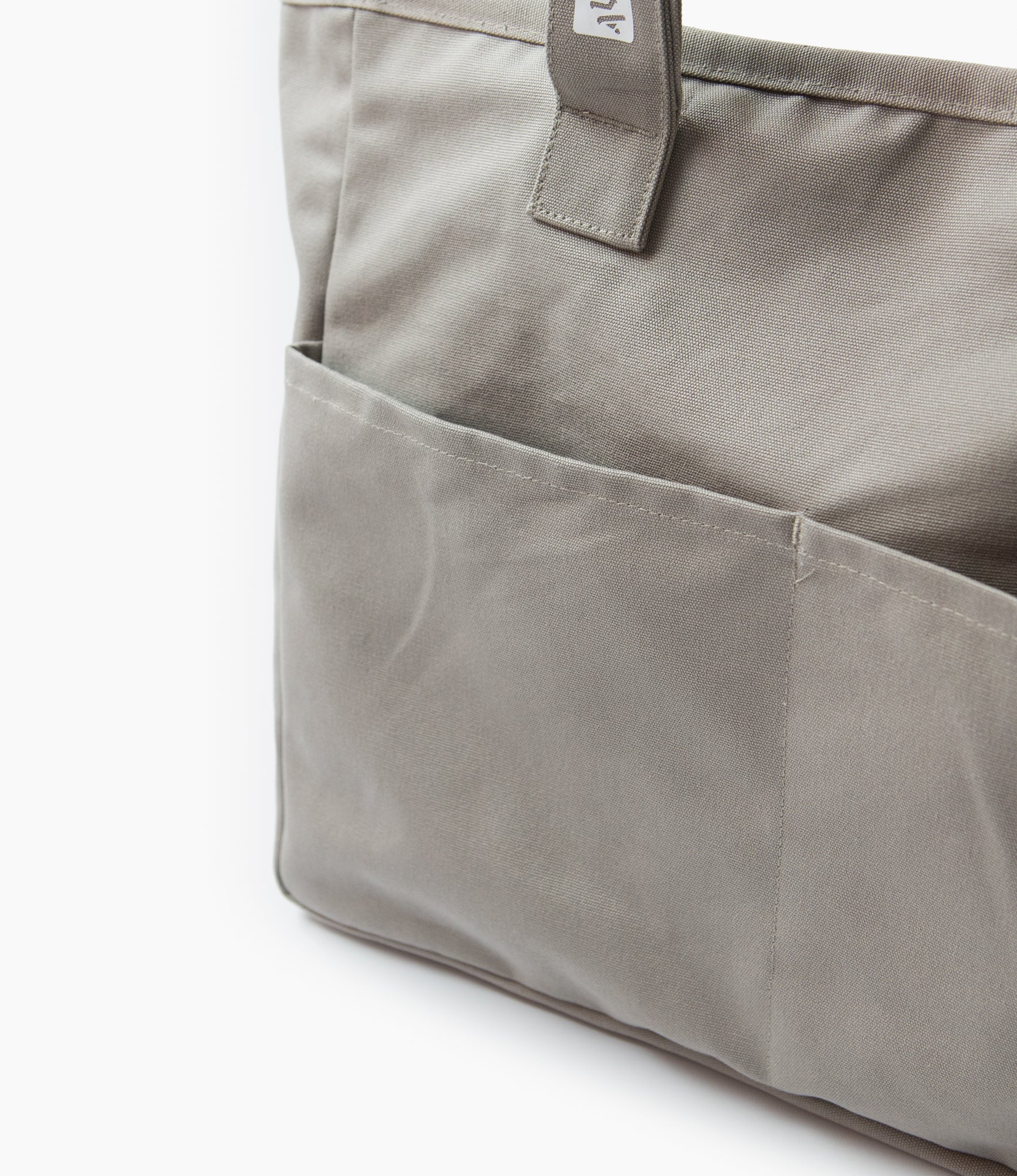 Pocket Tote Bag – Taupe 'ALM' Print