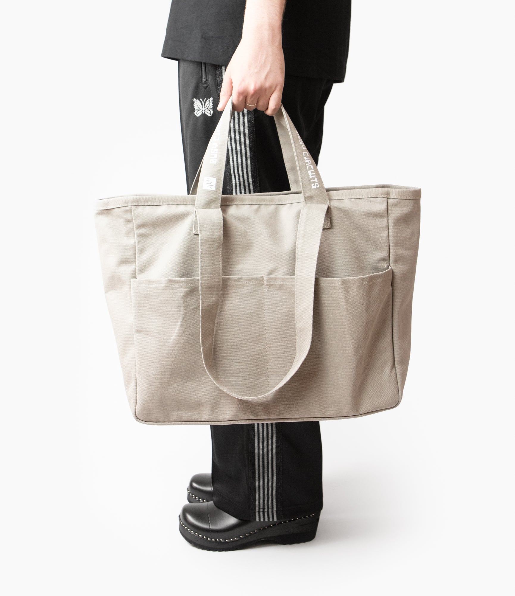 Pocket Tote Bag – Taupe 'ALM' Print