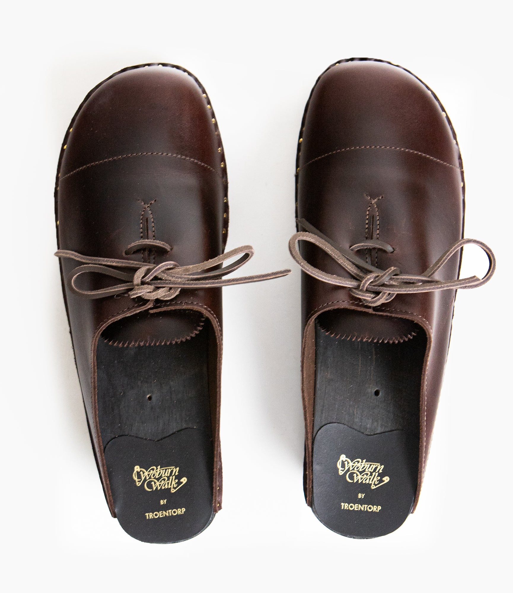 'Alps' Centre Lace Clog – Brown Leather