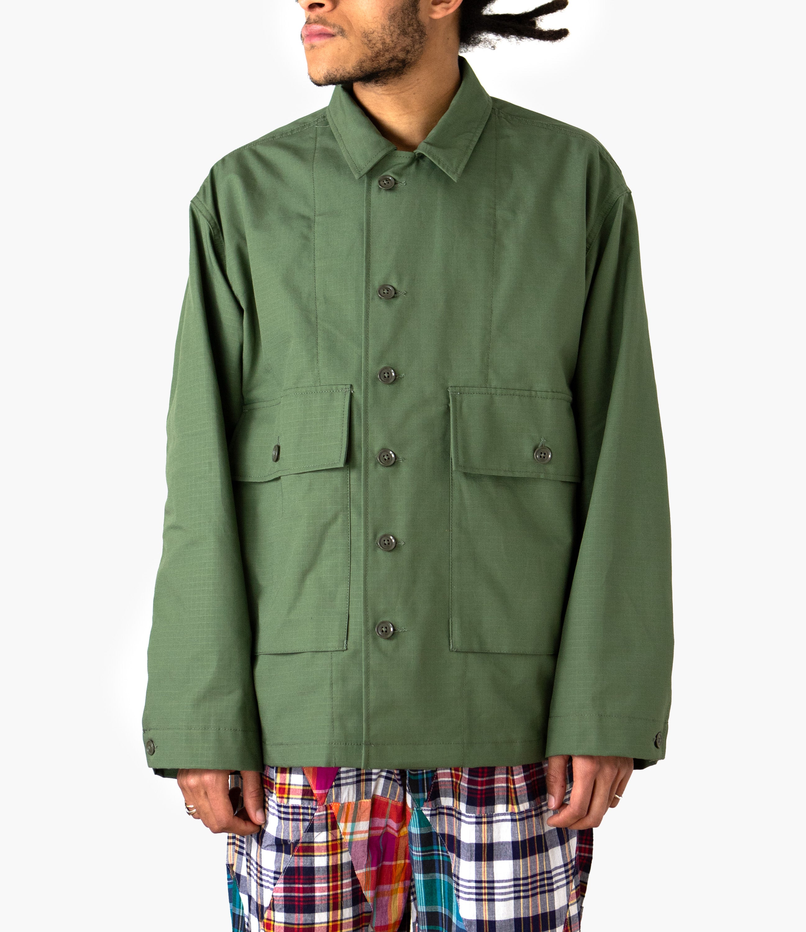 Engineered Garments Workaday Sea Bees Jacket – Olive Cotton Ripstop – Workaday – Nepenthes London