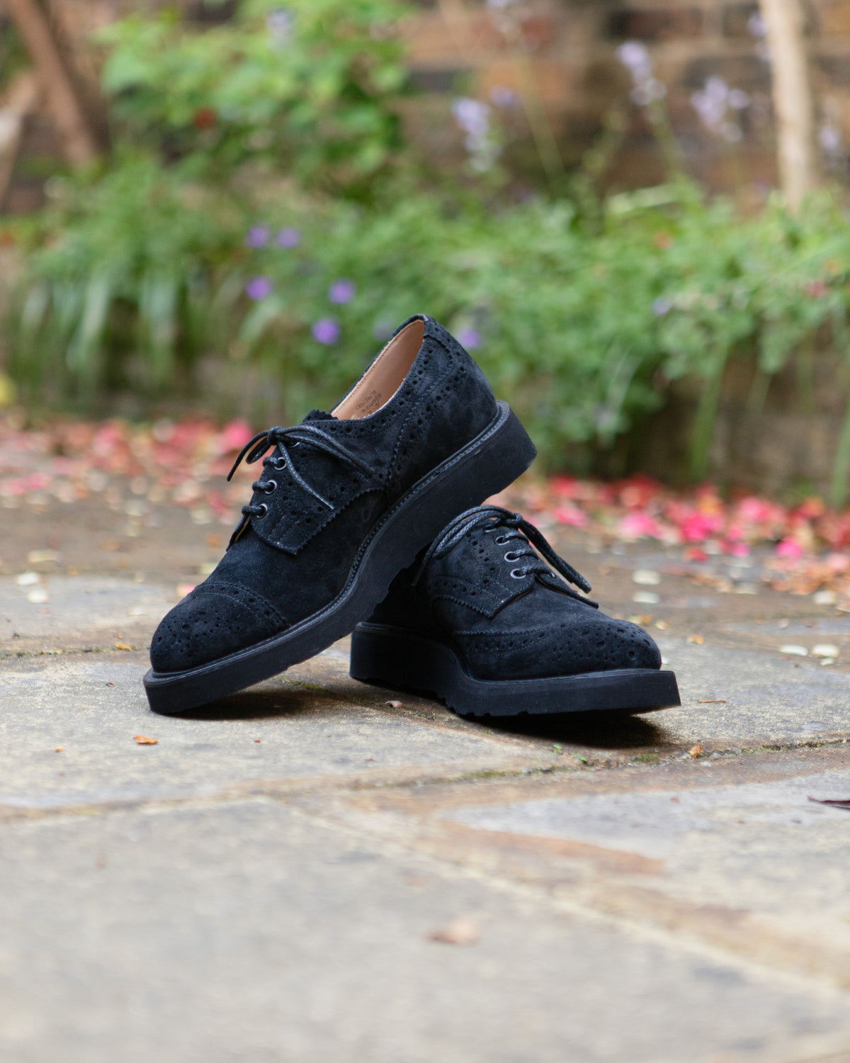 Asymmetric Gibson Brogue – Black Suede Tricker's × Nepenthes