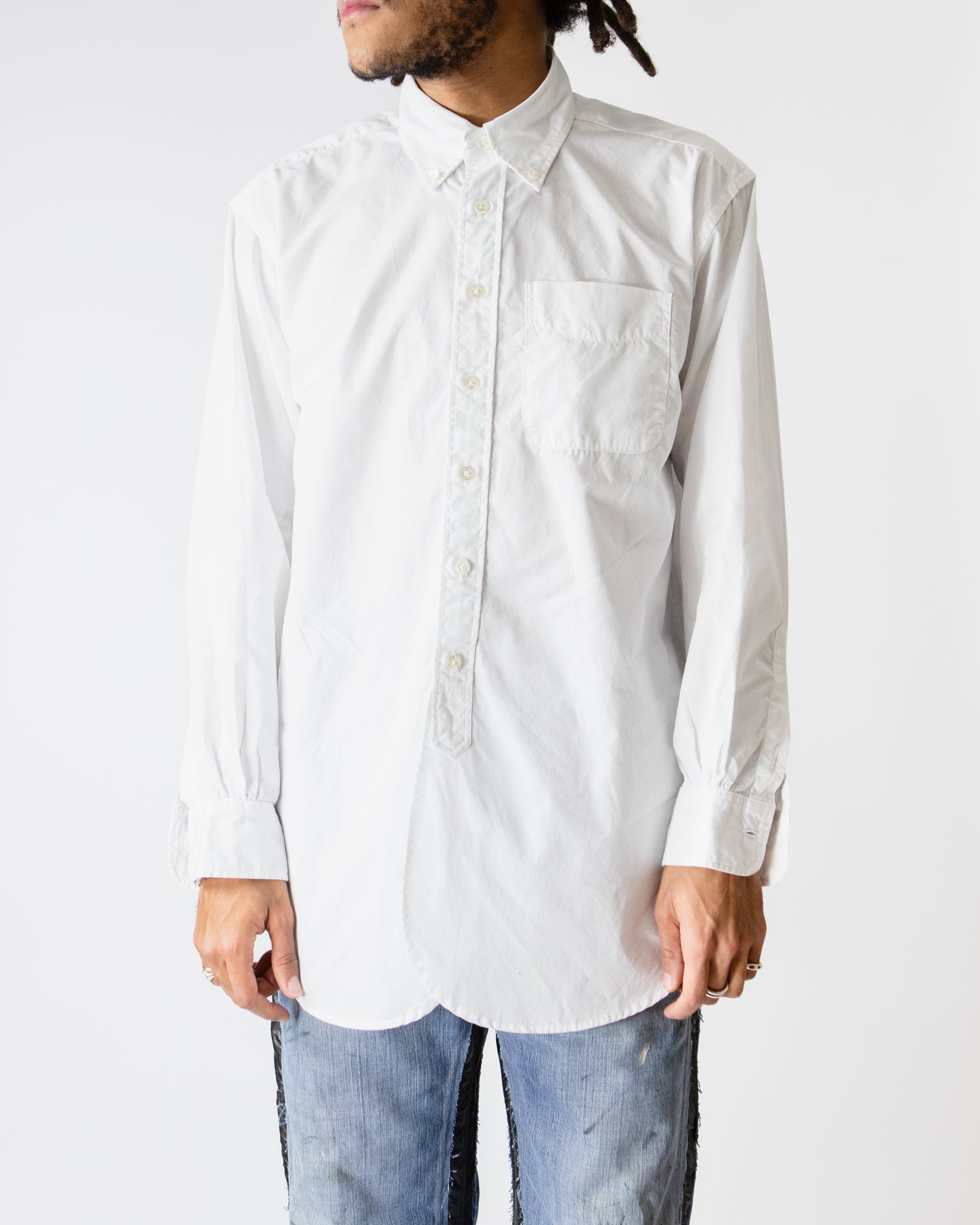 19th Century Button Down Shirt – White Broadcloth