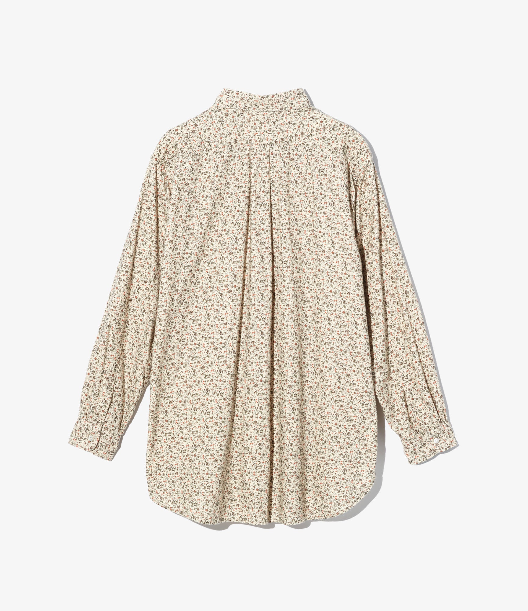 19th Century Button Down Shirt – Natural Floral Flannel