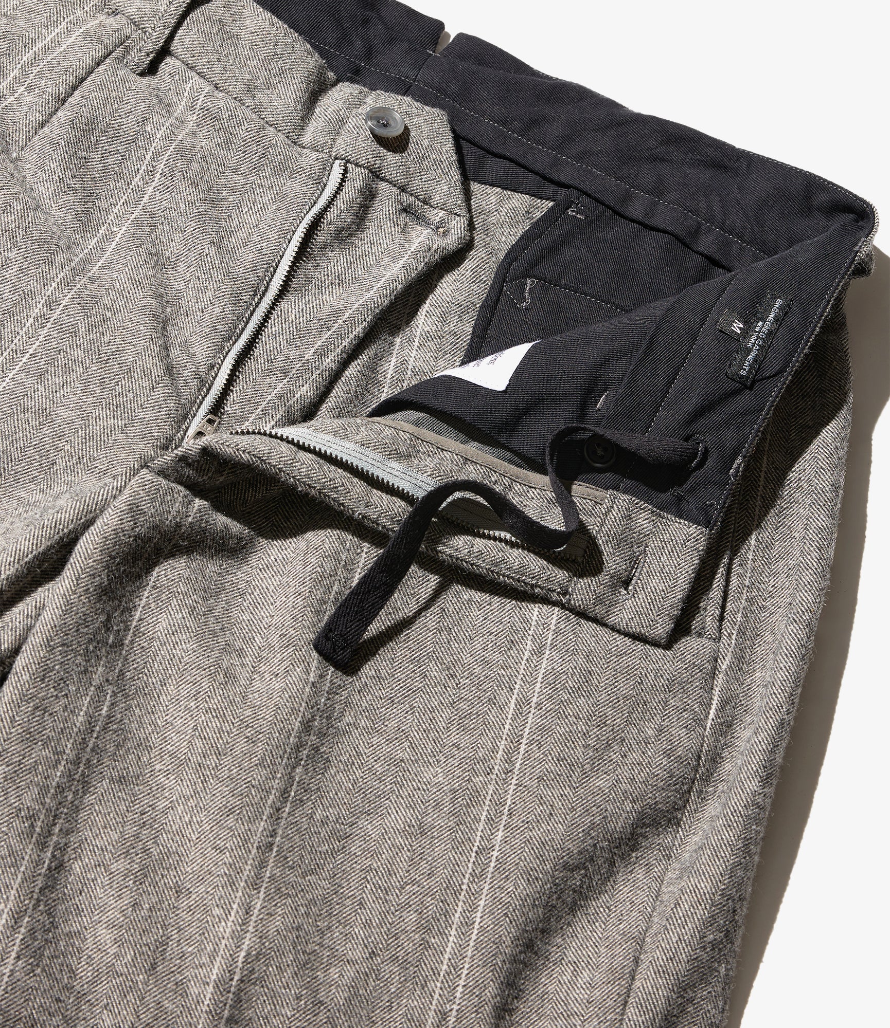 Andover Pant – Light Grey Striped Herringbone Wool