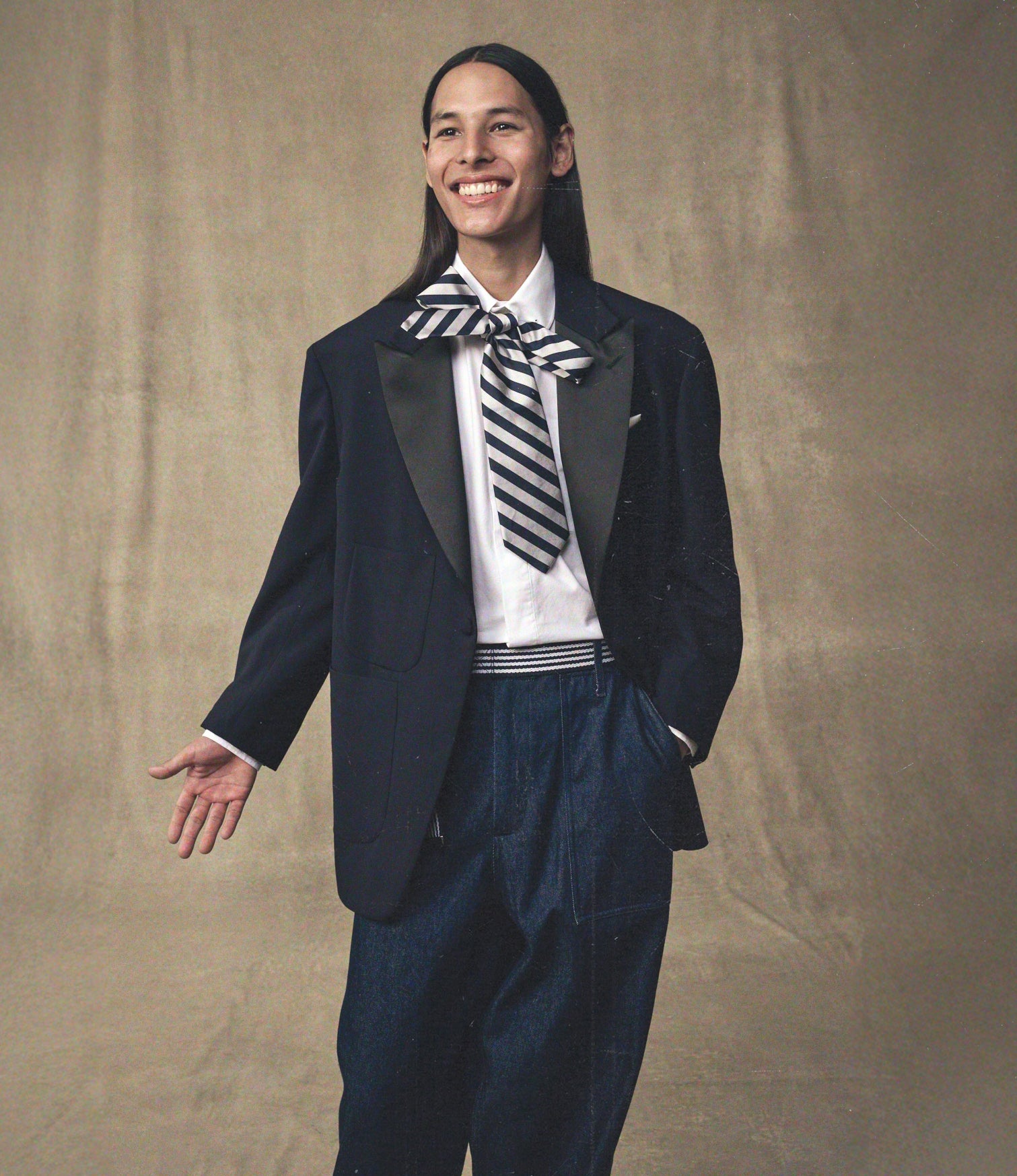 Side Stripe Wide Fatigue Pant – Indigo Denim