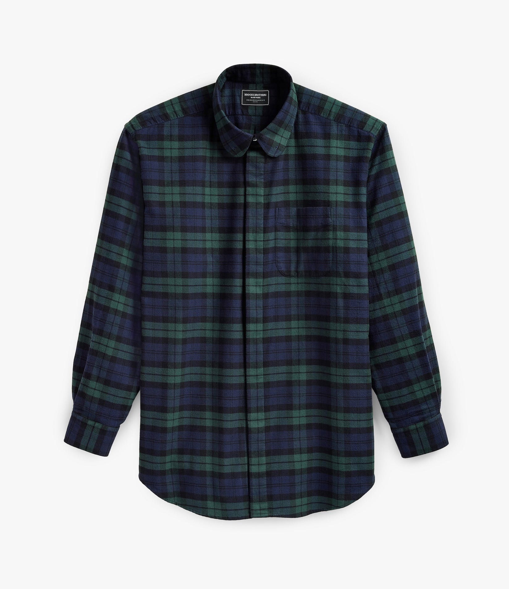 Oversized Round Collar Pinhole Shirt – Blackwatch Flannel