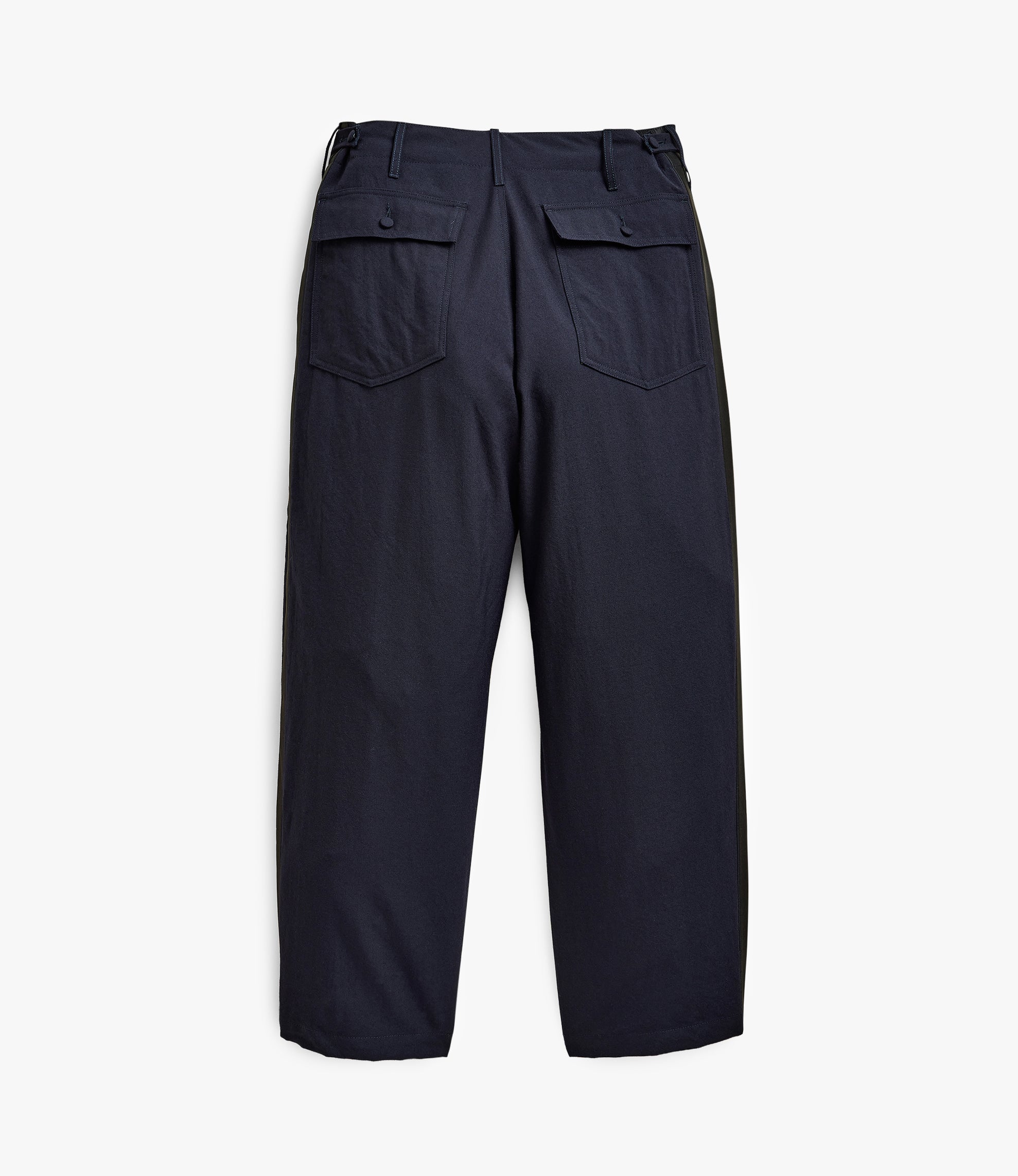 Side Stripe Wide Fatigue Pant – Navy Wool