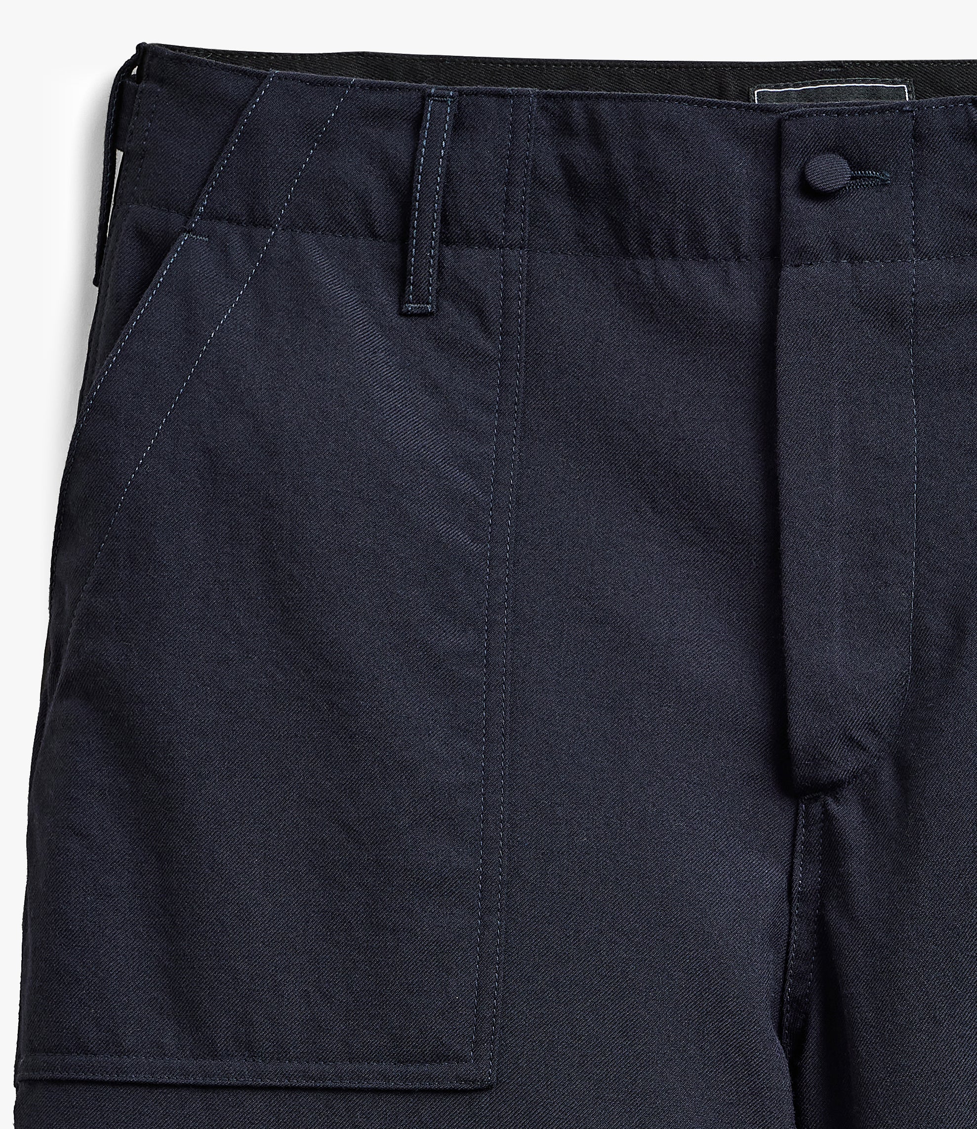 Side Stripe Wide Fatigue Pant – Navy Wool