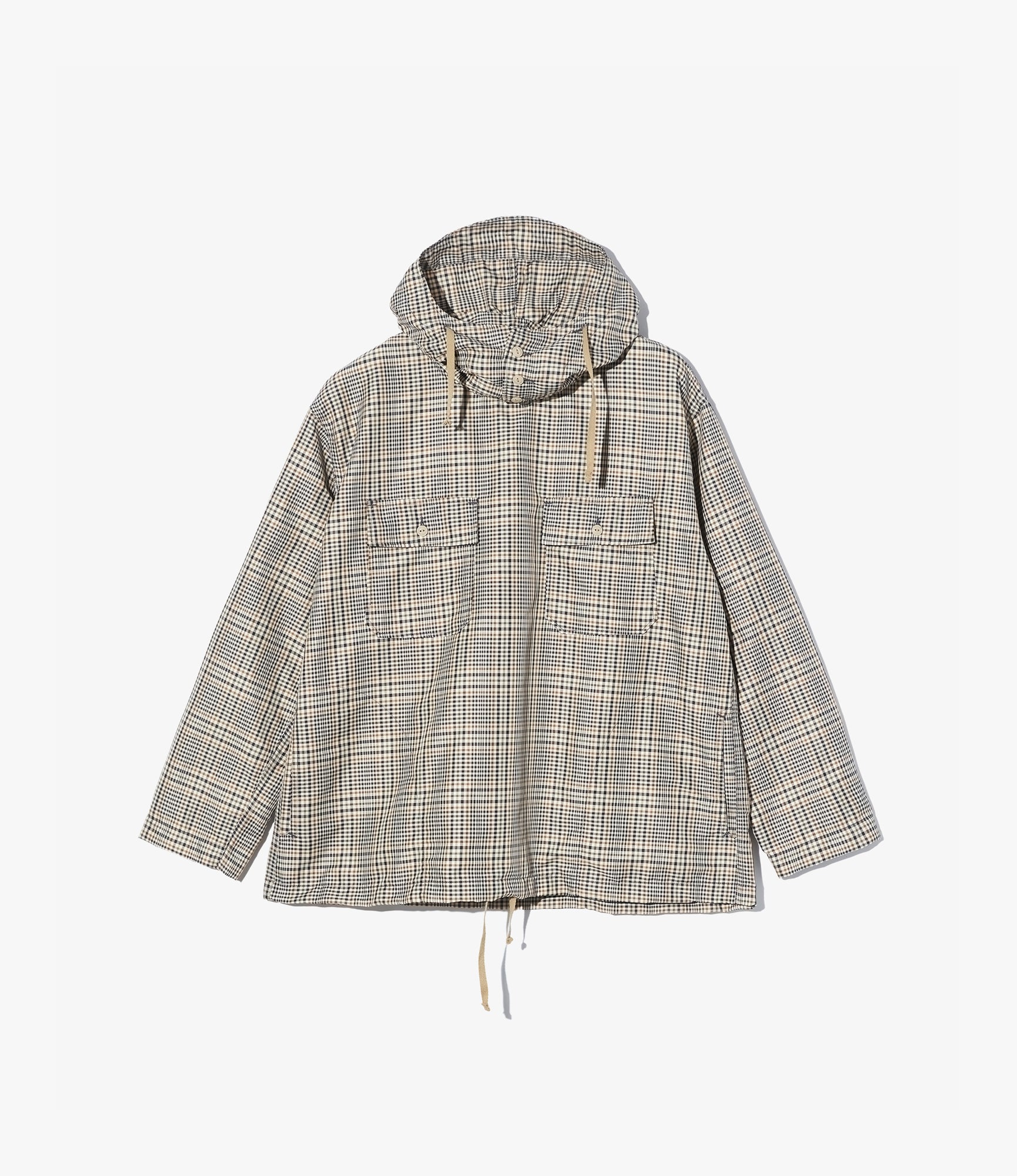 Cagoule Shirt – Khaki Plaid Polyester