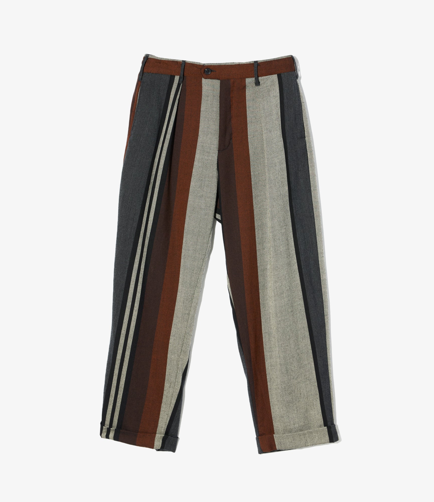 Carlyle Pant – Multicolour Wide Stripe Worsted Wool
