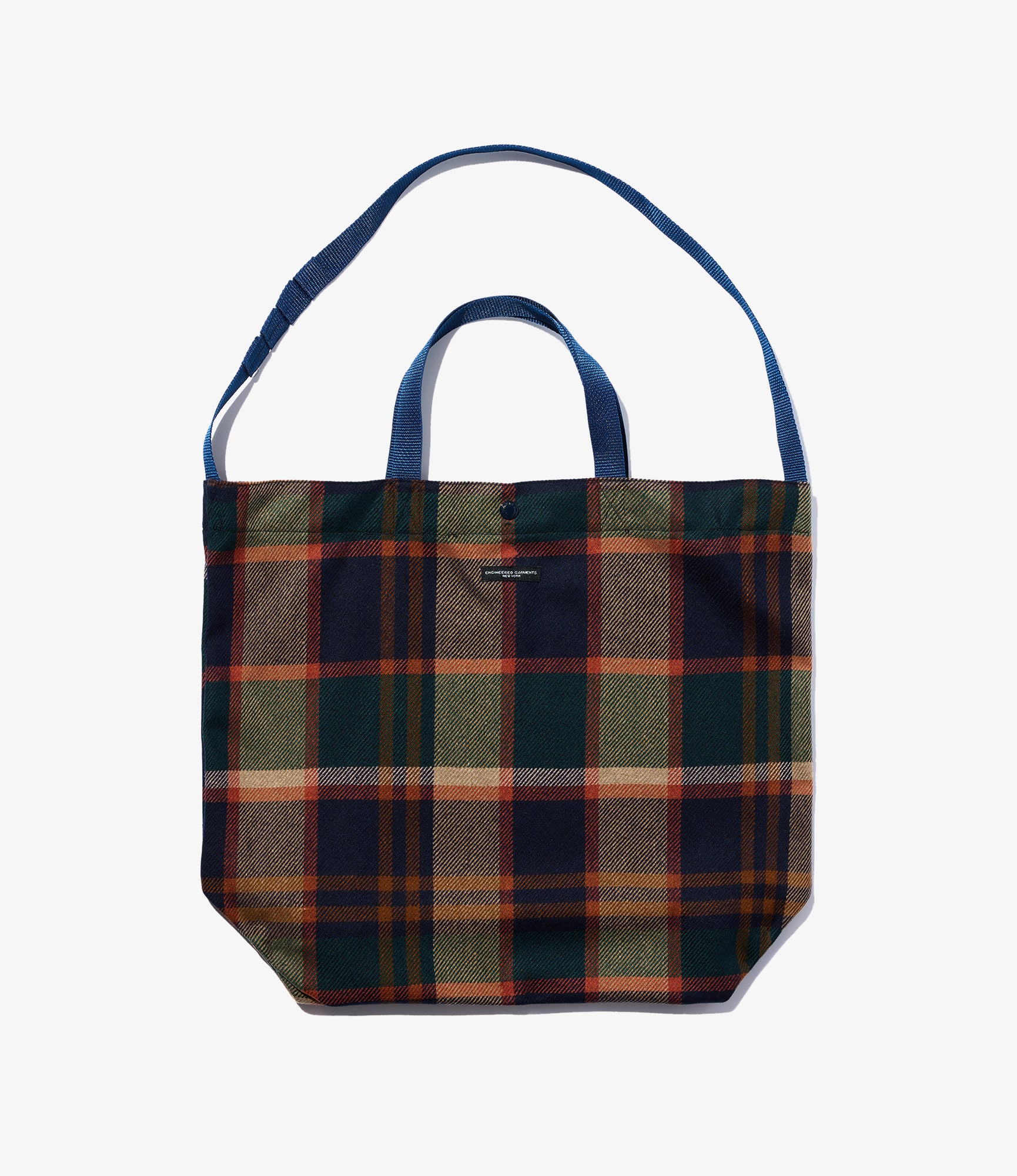 Carry All Tote – Navy/Brown Plaid Wool