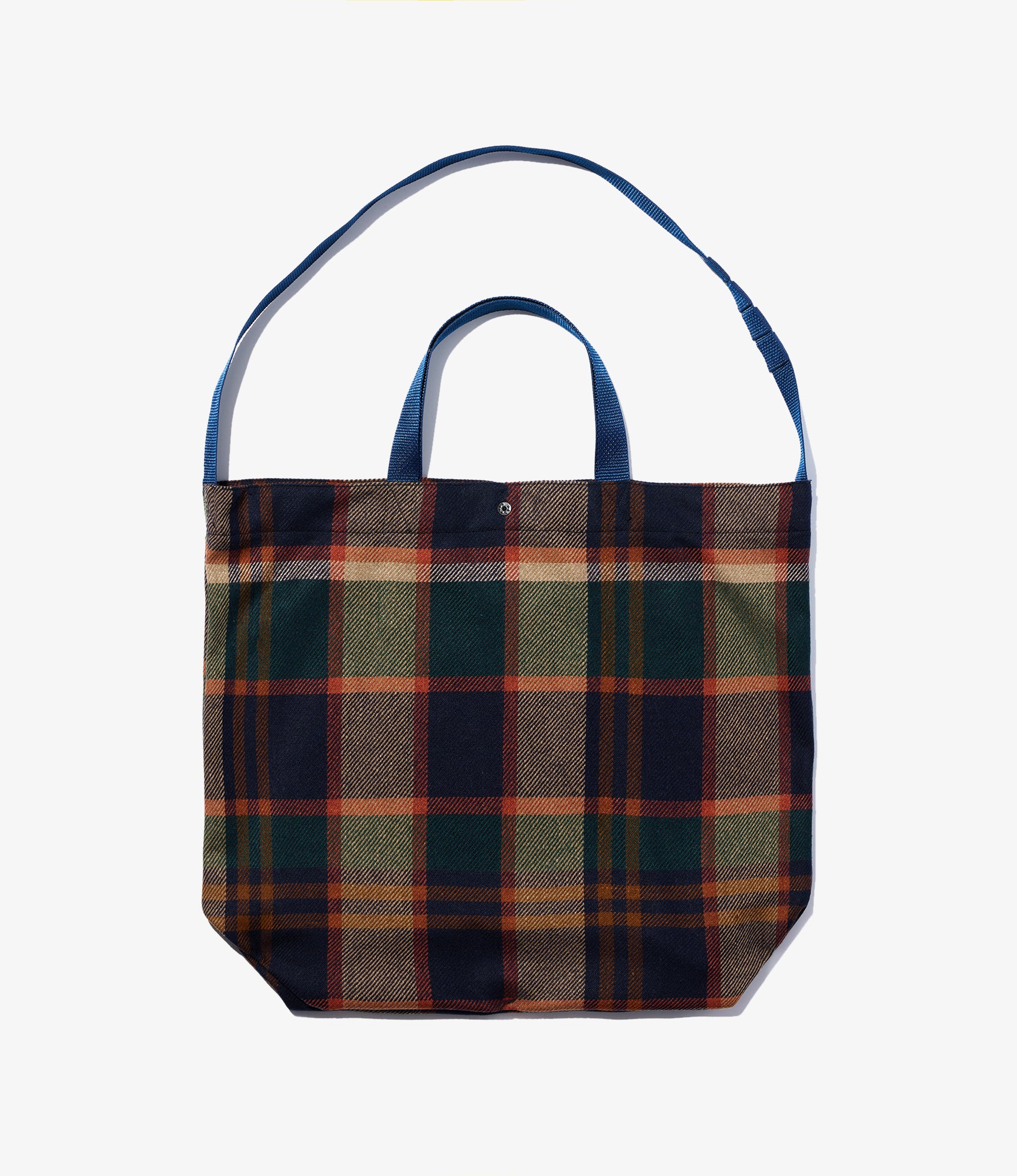Carry All Tote – Navy/Brown Plaid Wool