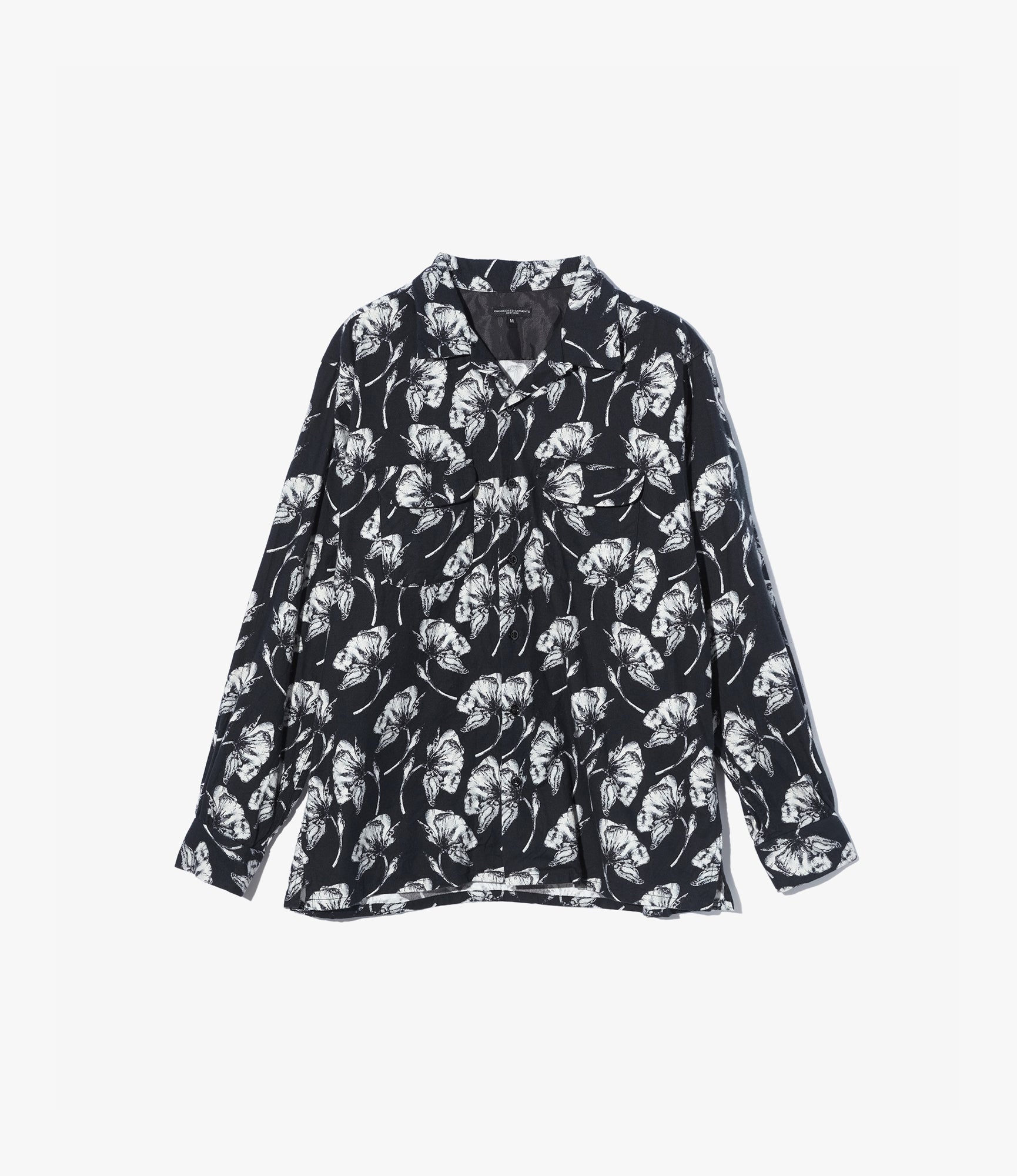 Classic Shirt – Black/White Floral Brushed Cotton