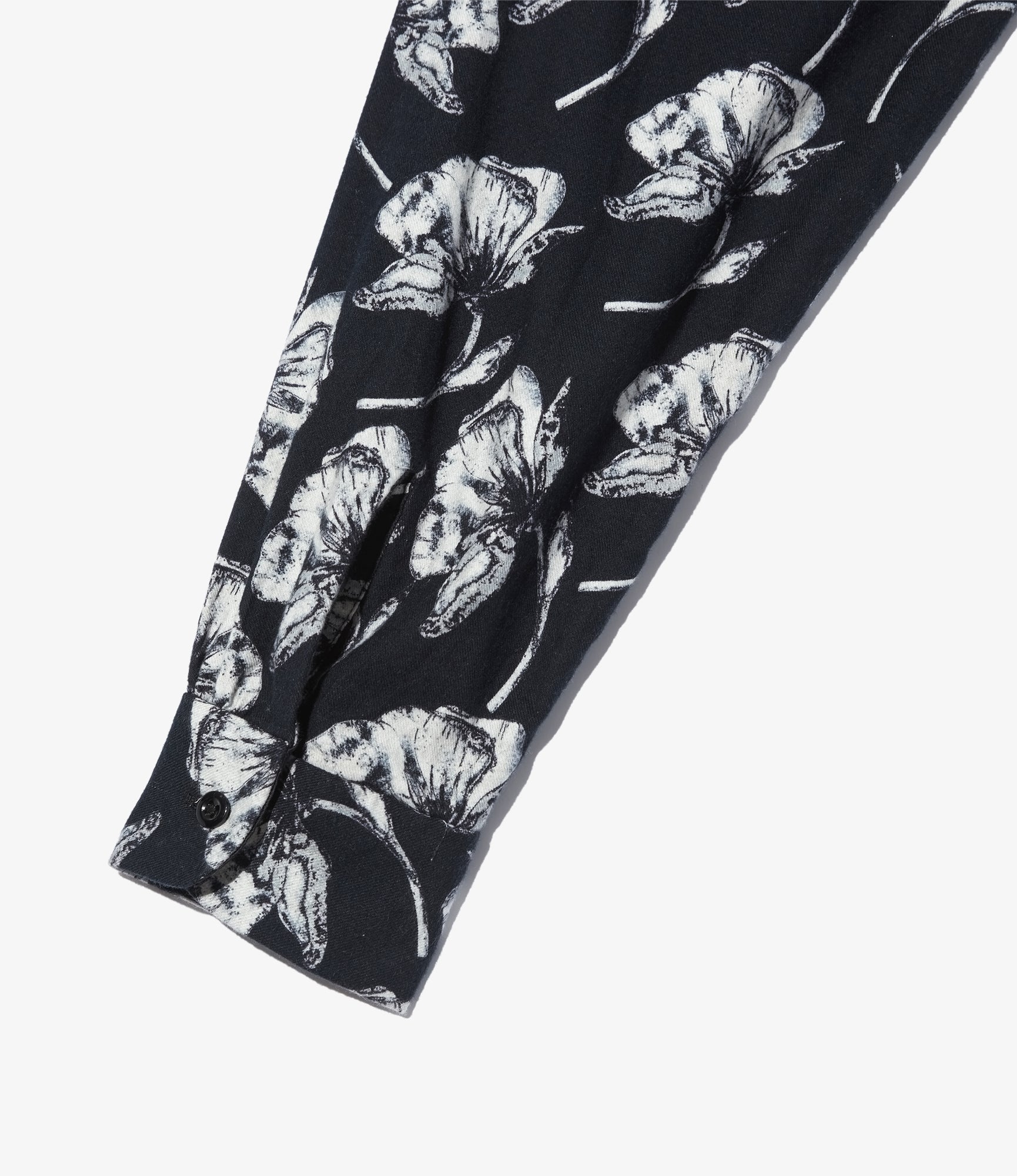 Classic Shirt – Black/White Floral Brushed Cotton