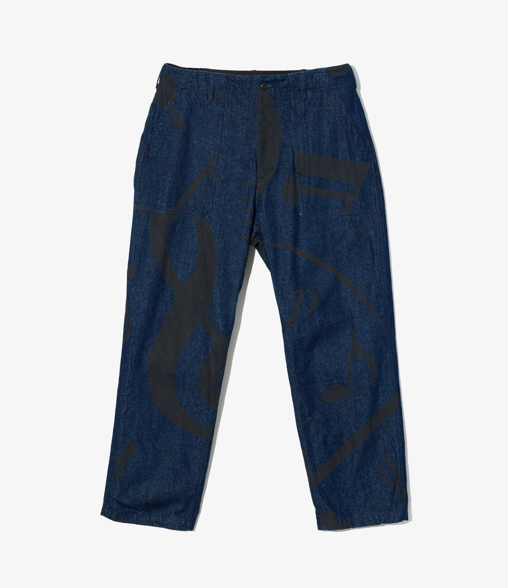 Fatigue Pant – Indigo 'Music Note' Print 12oz Denim