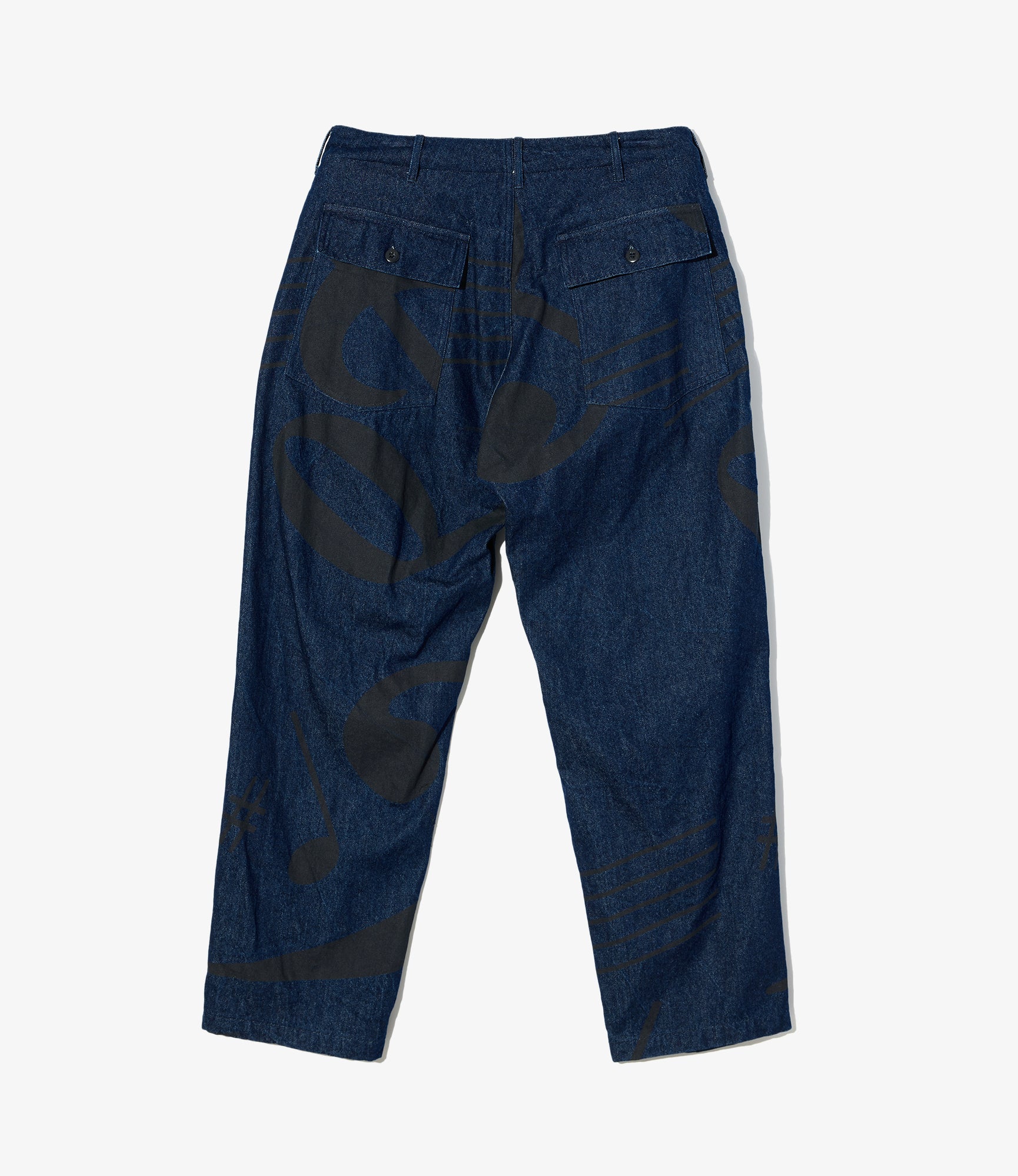 Fatigue Pant – Indigo 'Music Note' Print 12oz Denim