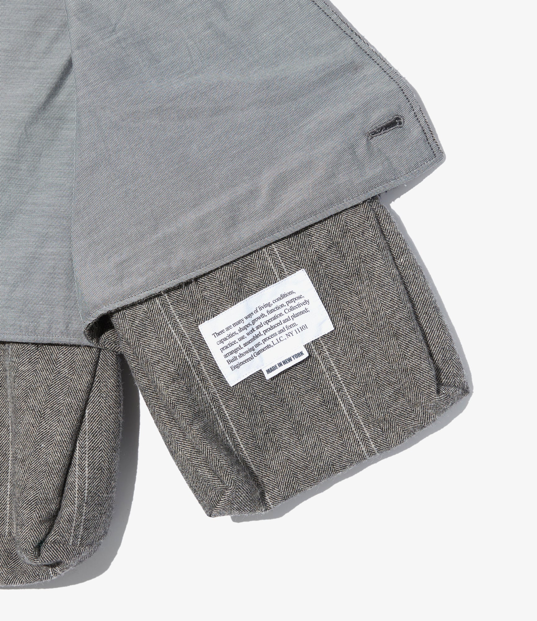 Fowl Vest – Light Grey Striped Herringbone Wool
