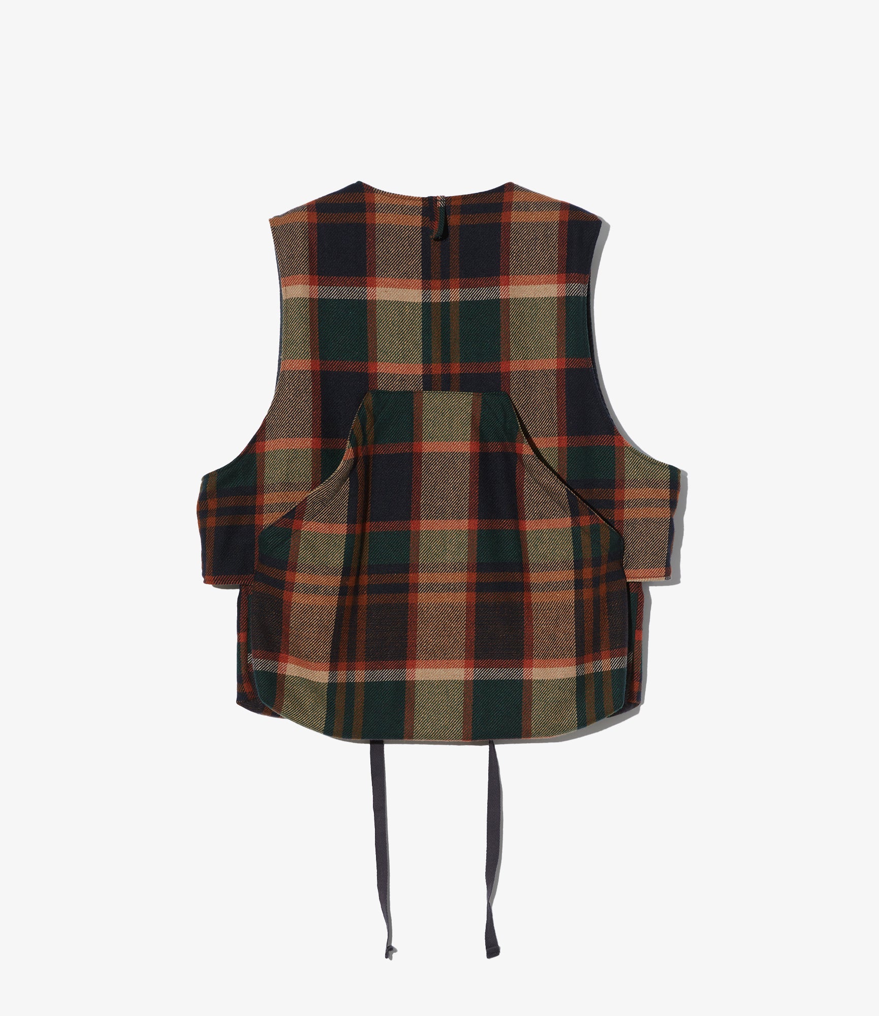 Fowl Vest – Navy/Brown Plaid Wool