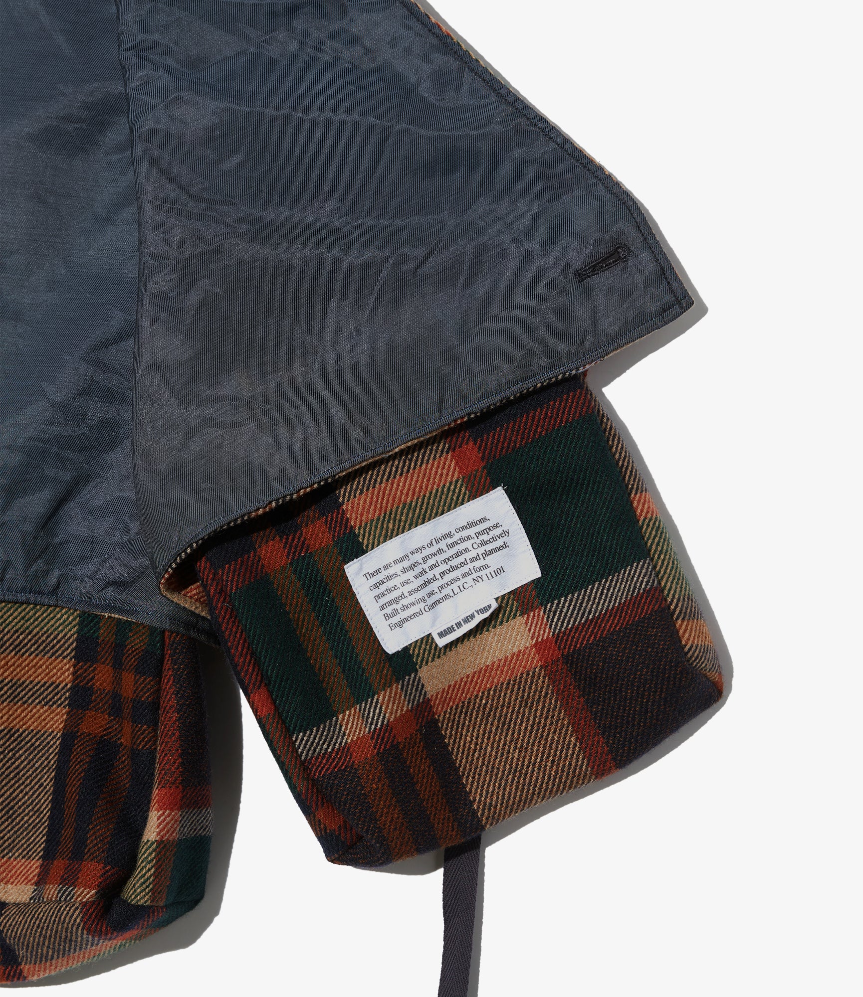 Fowl Vest – Navy/Brown Plaid Wool