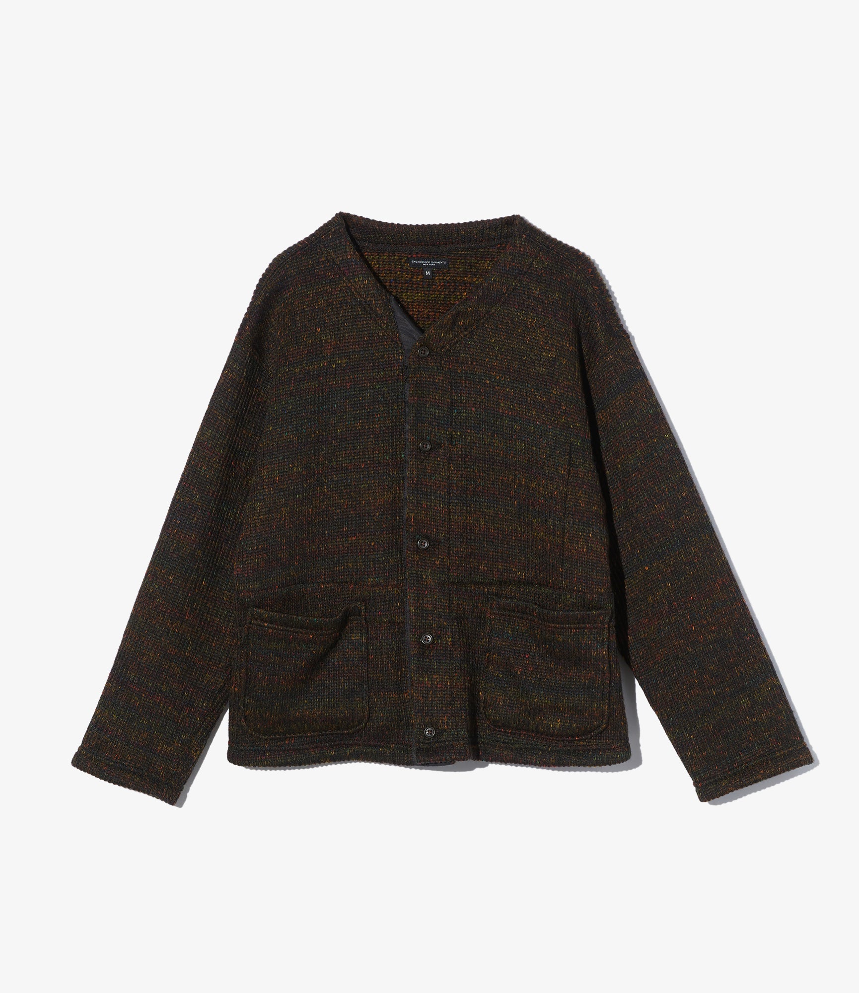 Knit Cardigan – Brown Nep Wool Blend