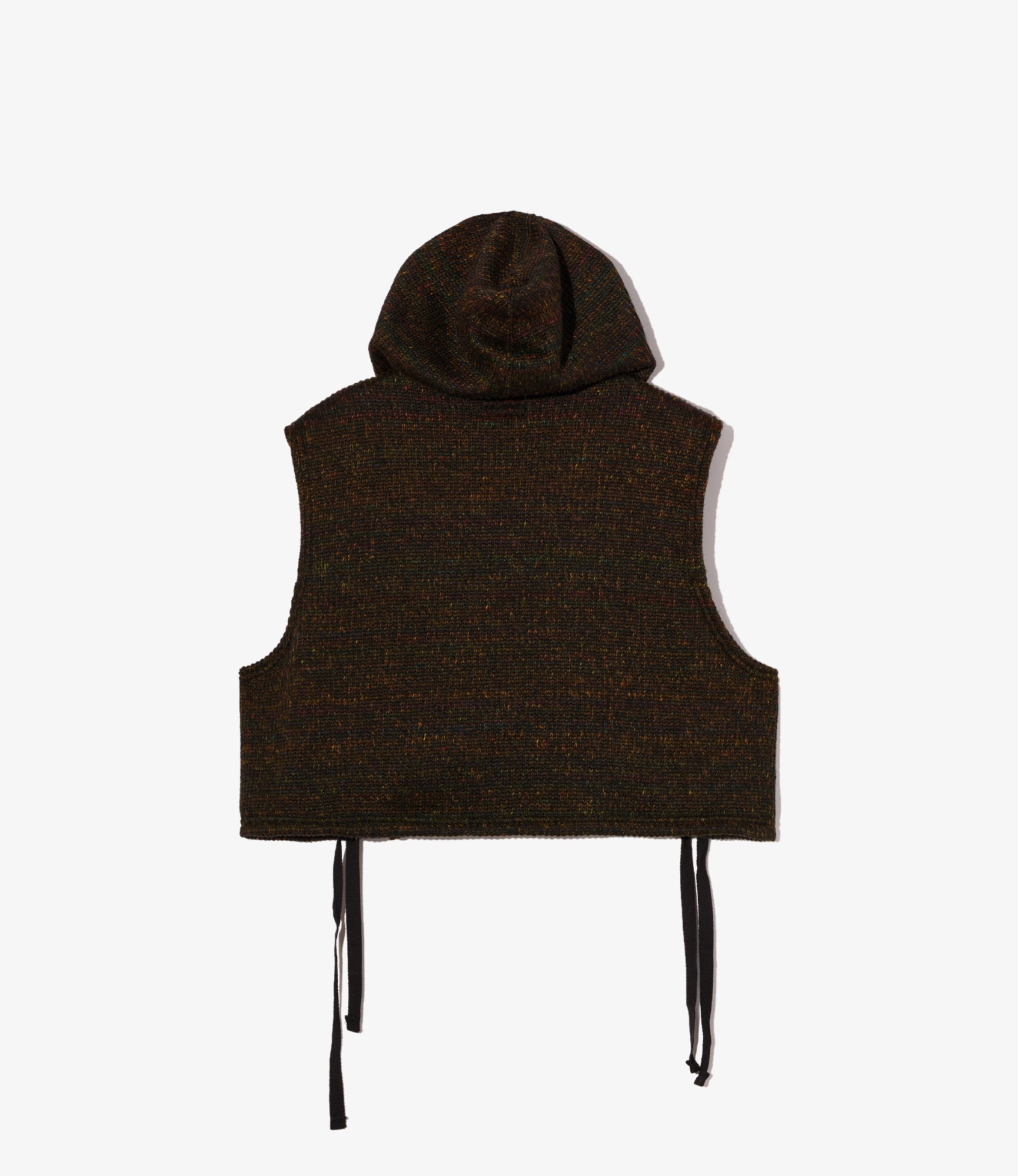 Knit Wrap Vest – Brown Nep Wool Blend