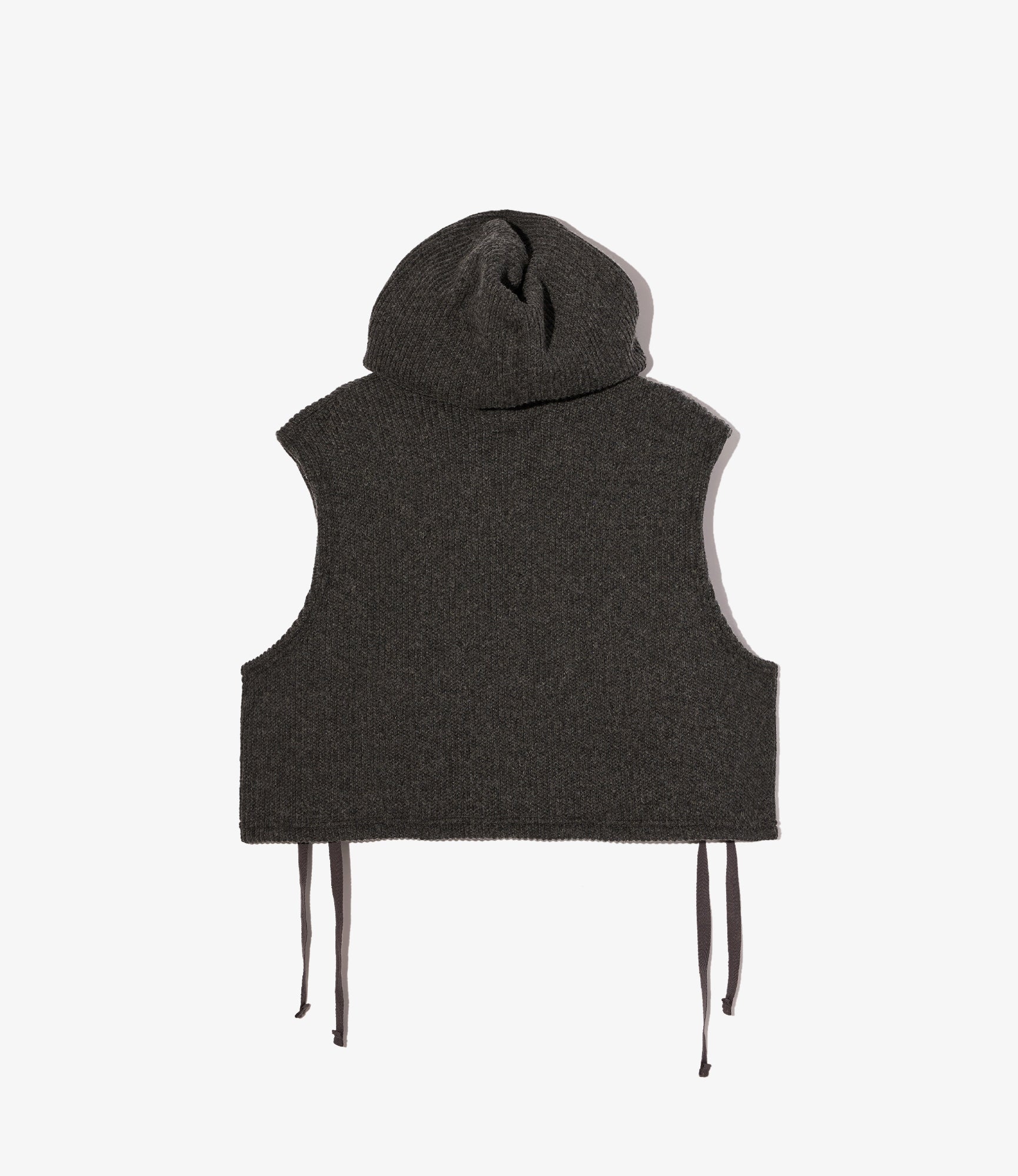 Knit Wrap Vest – Charcoal Wool Blend