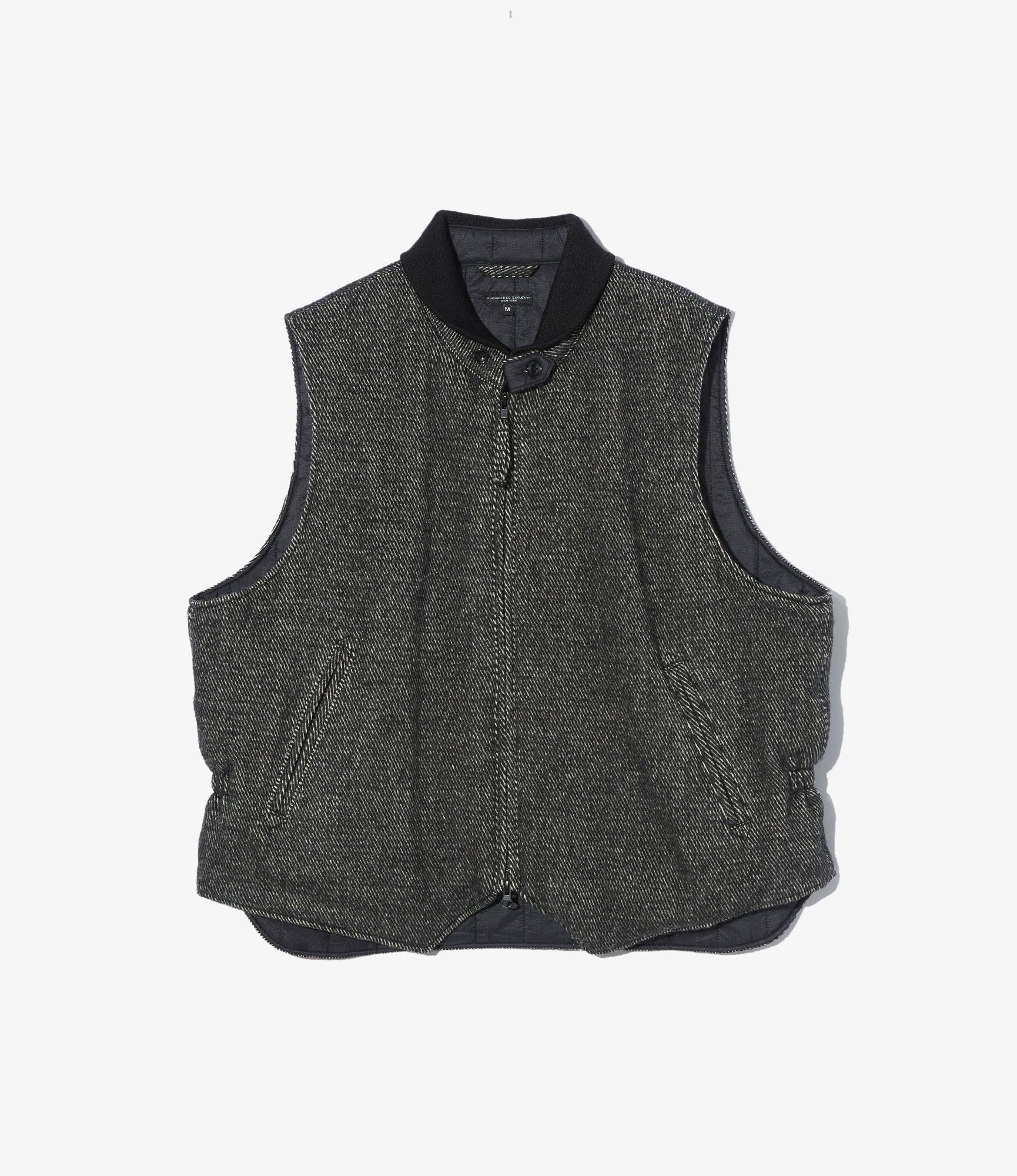 LL Vest – Black Shaggy Wool Twill