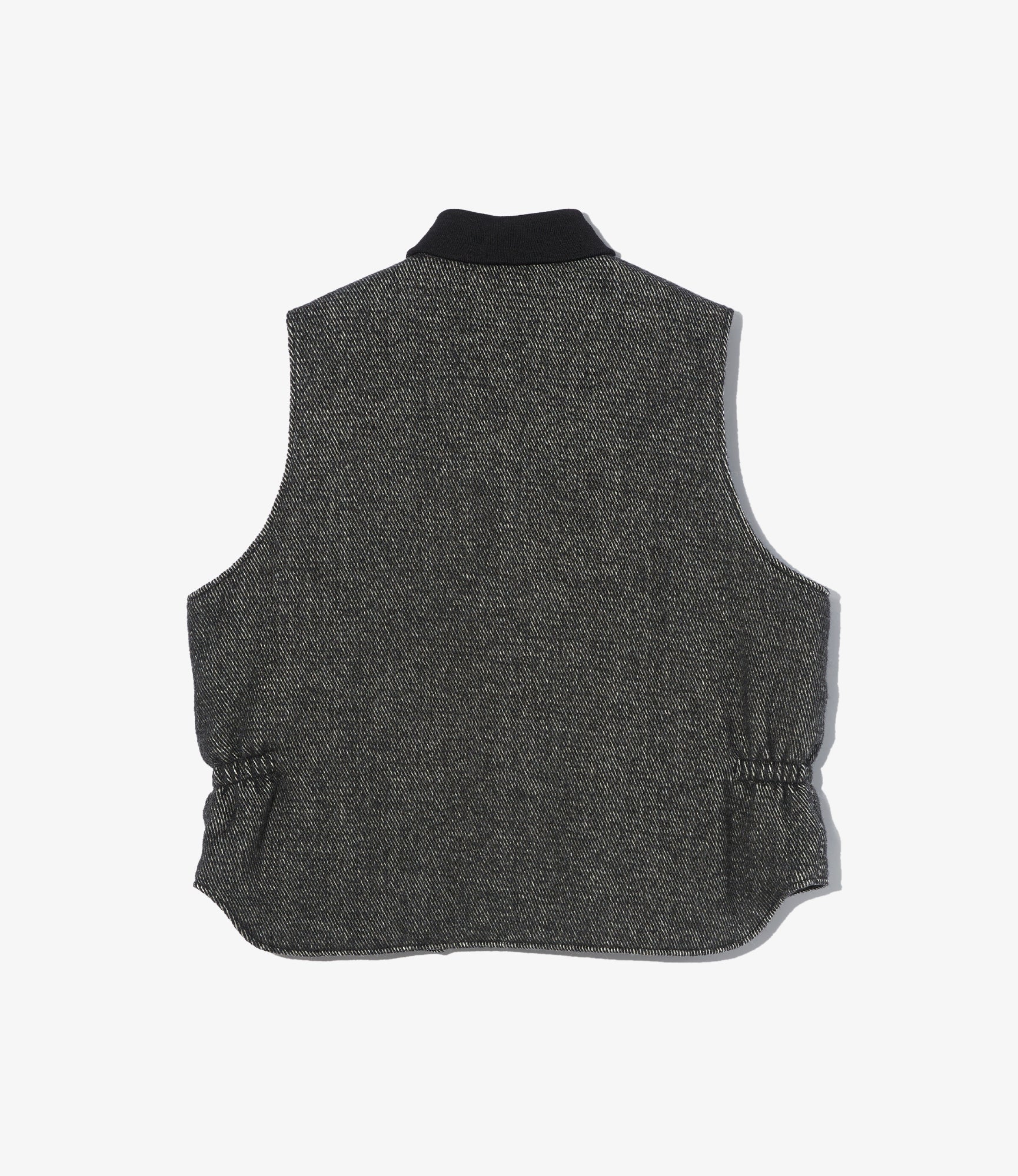 LL Vest – Black Shaggy Wool Twill