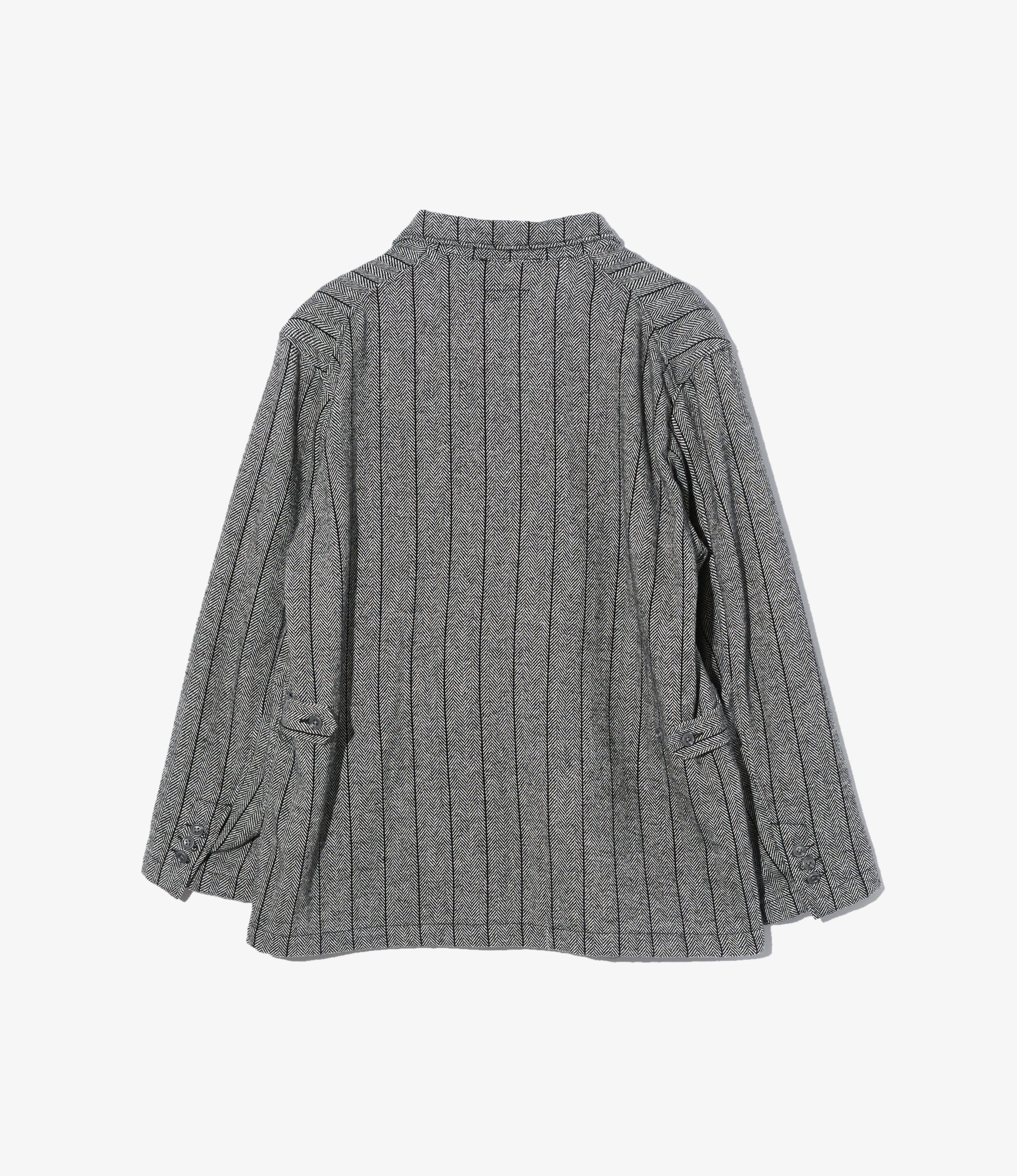 Loiter Jacket – Dark Grey Striped Herringbone Wool