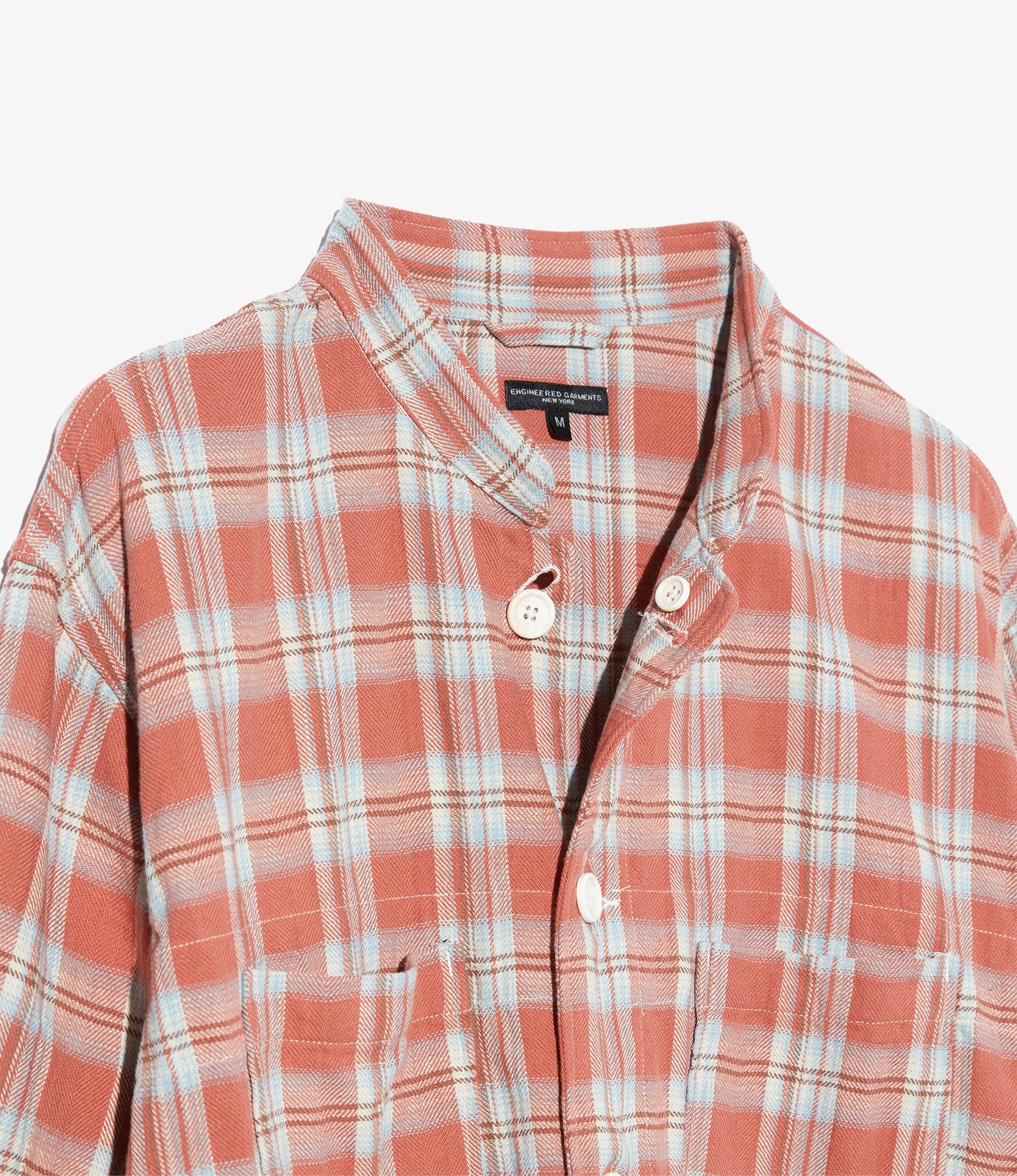 Long Dayton Shirt – Pink Plaid Jacquard Cotton