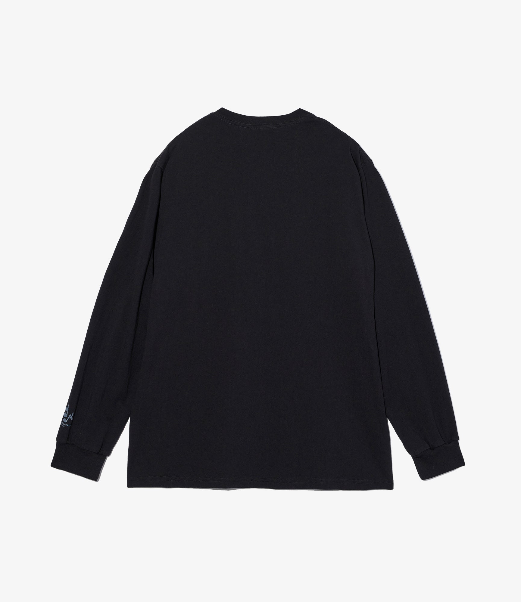 Long Sleeve Cross Neck T-Shirt – Black 'Sound' Print