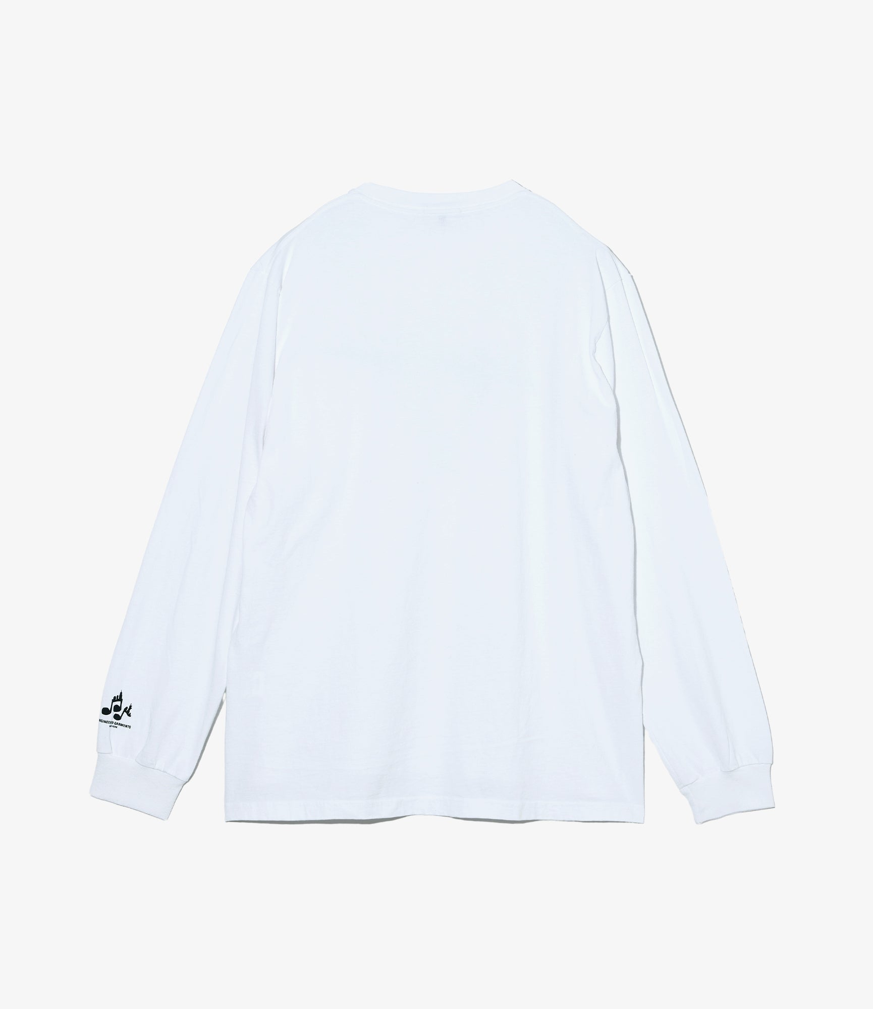 Long Sleeve Cross Neck T-Shirt – White 'Sound' Print