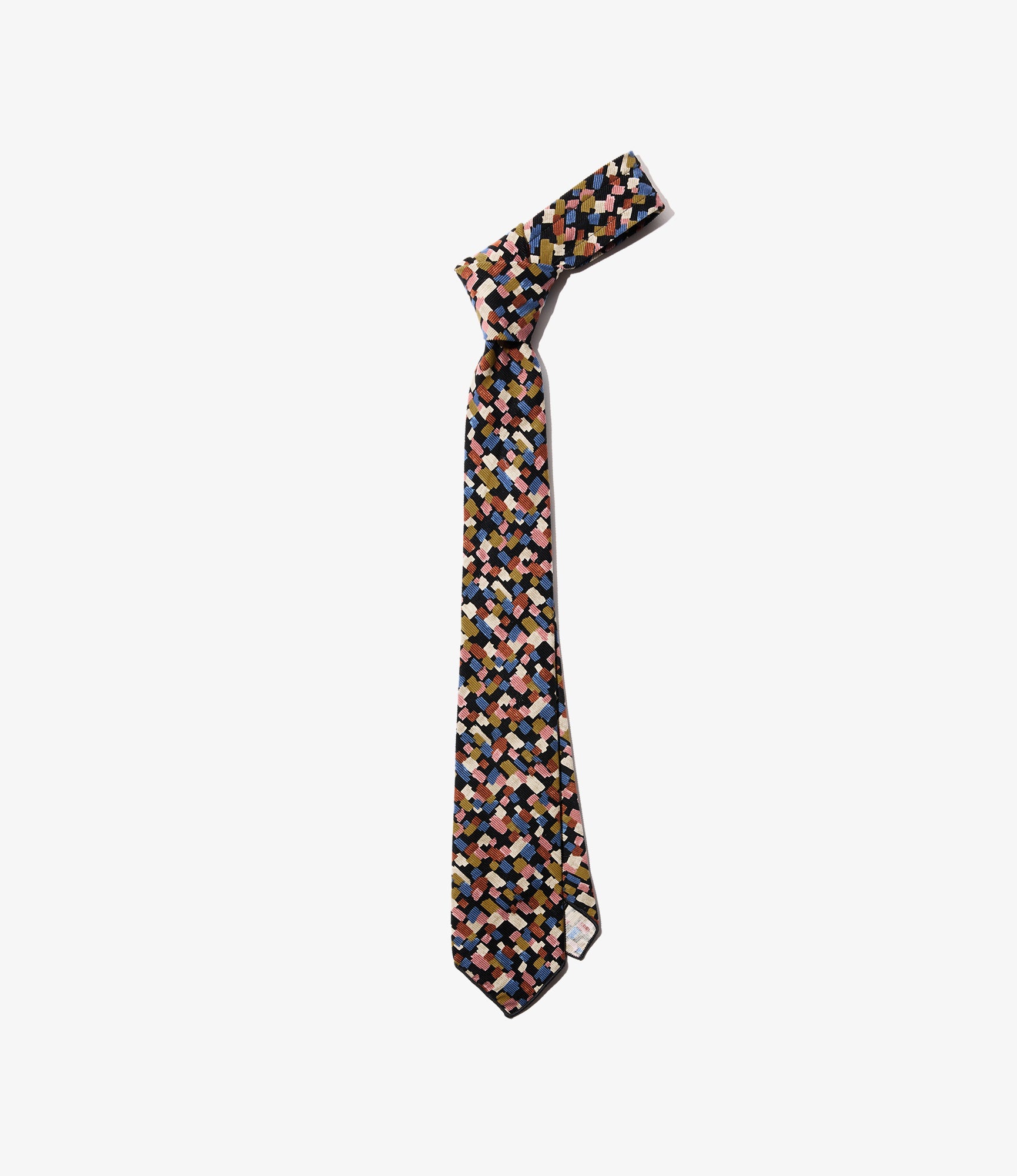 Neck Tie – Black Deco Print 21W Corduroy