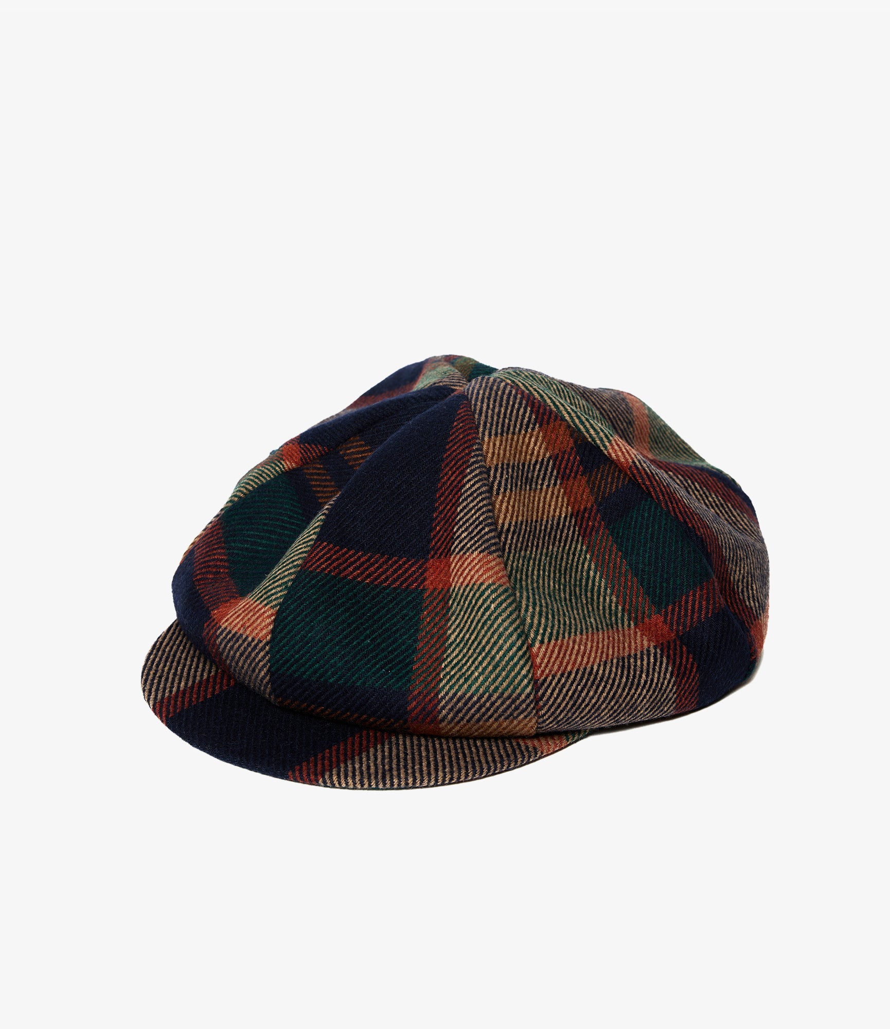 Newsboy Cap – Navy/Brown Plaid Wool