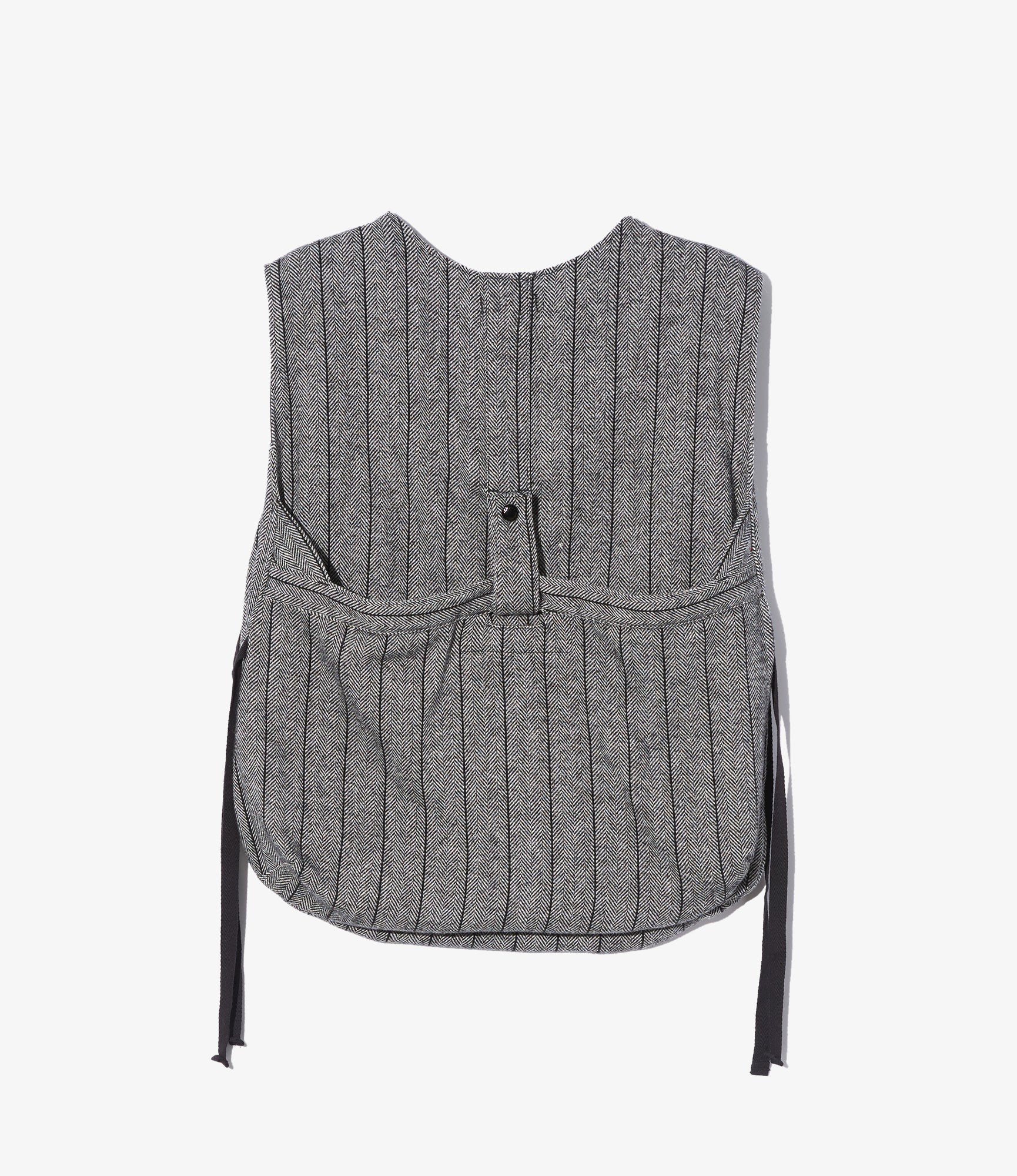 Newsboy Vest – Dark Grey Striped Herringbone Wool