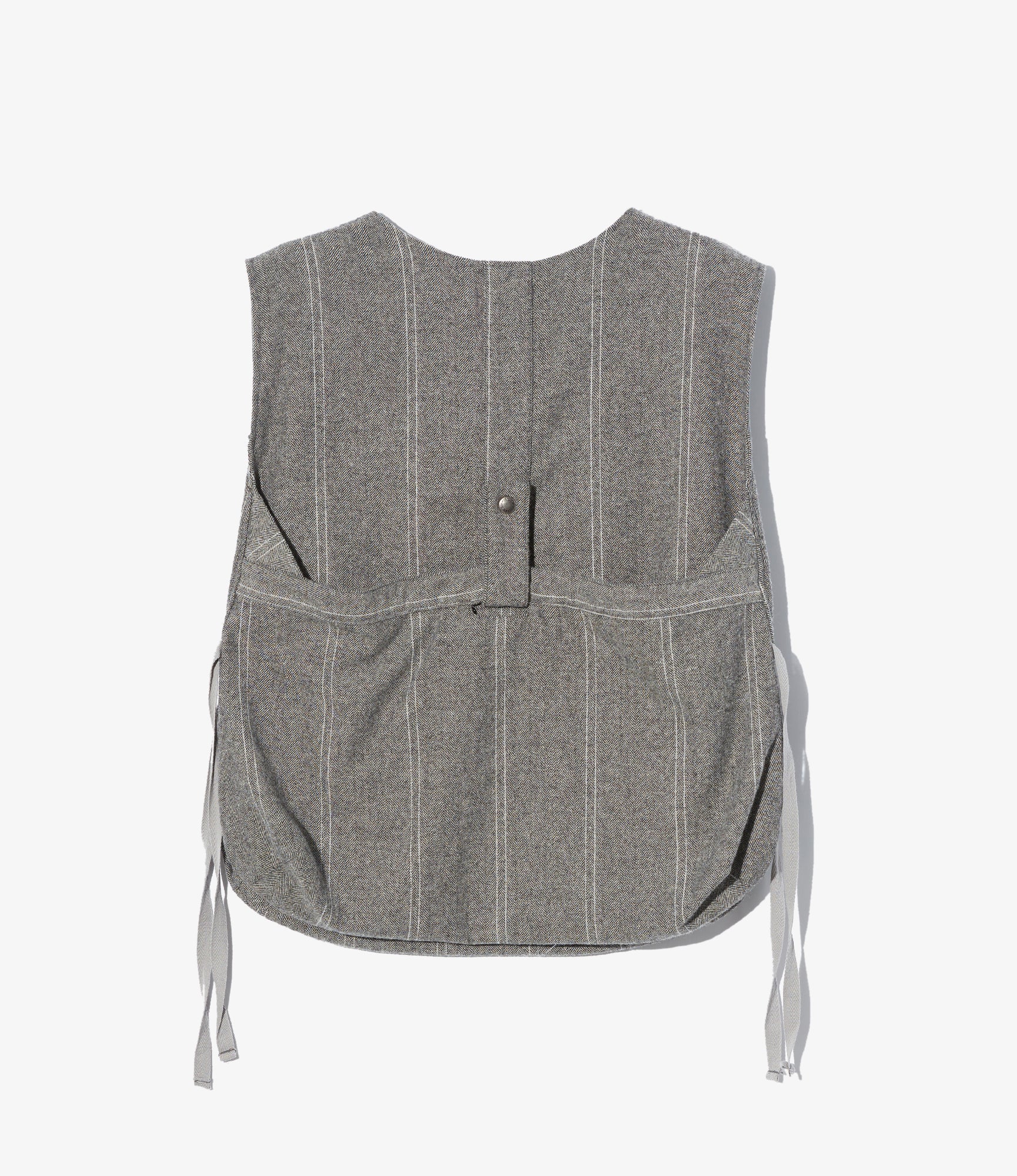 Newsboy Vest – Light Grey Striped Herringbone Wool