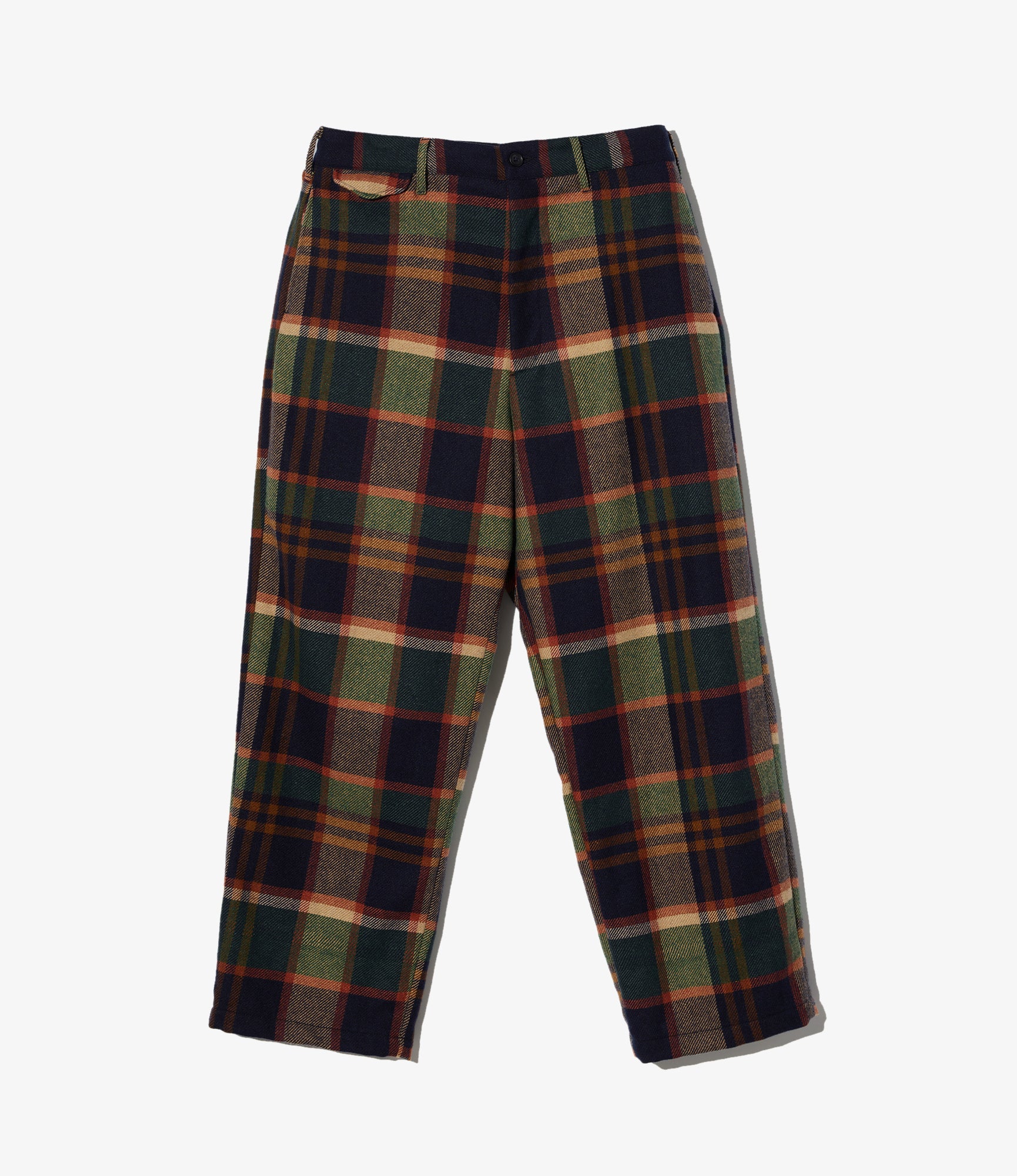 Officer Pant – Navy/Brown Plaid Wool