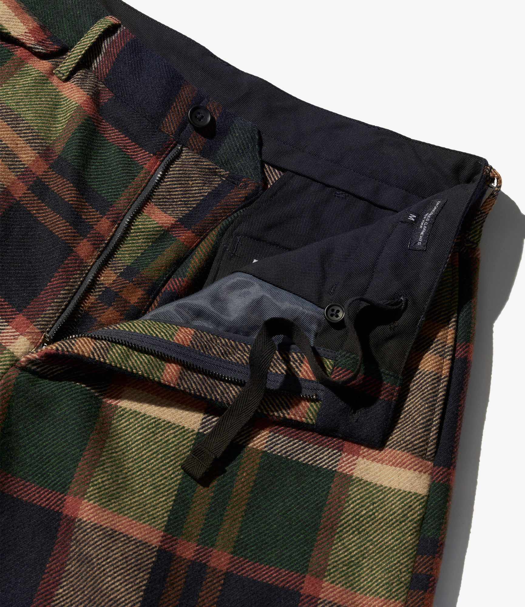 Officer Pant – Navy/Brown Plaid Wool