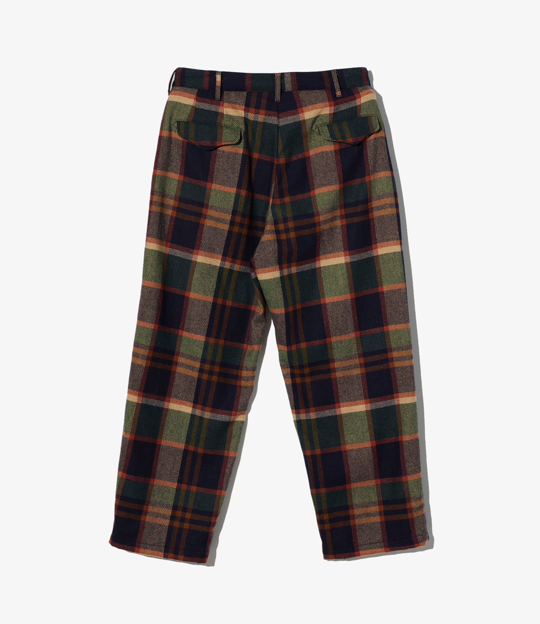 Officer Pant – Navy/Brown Plaid Wool