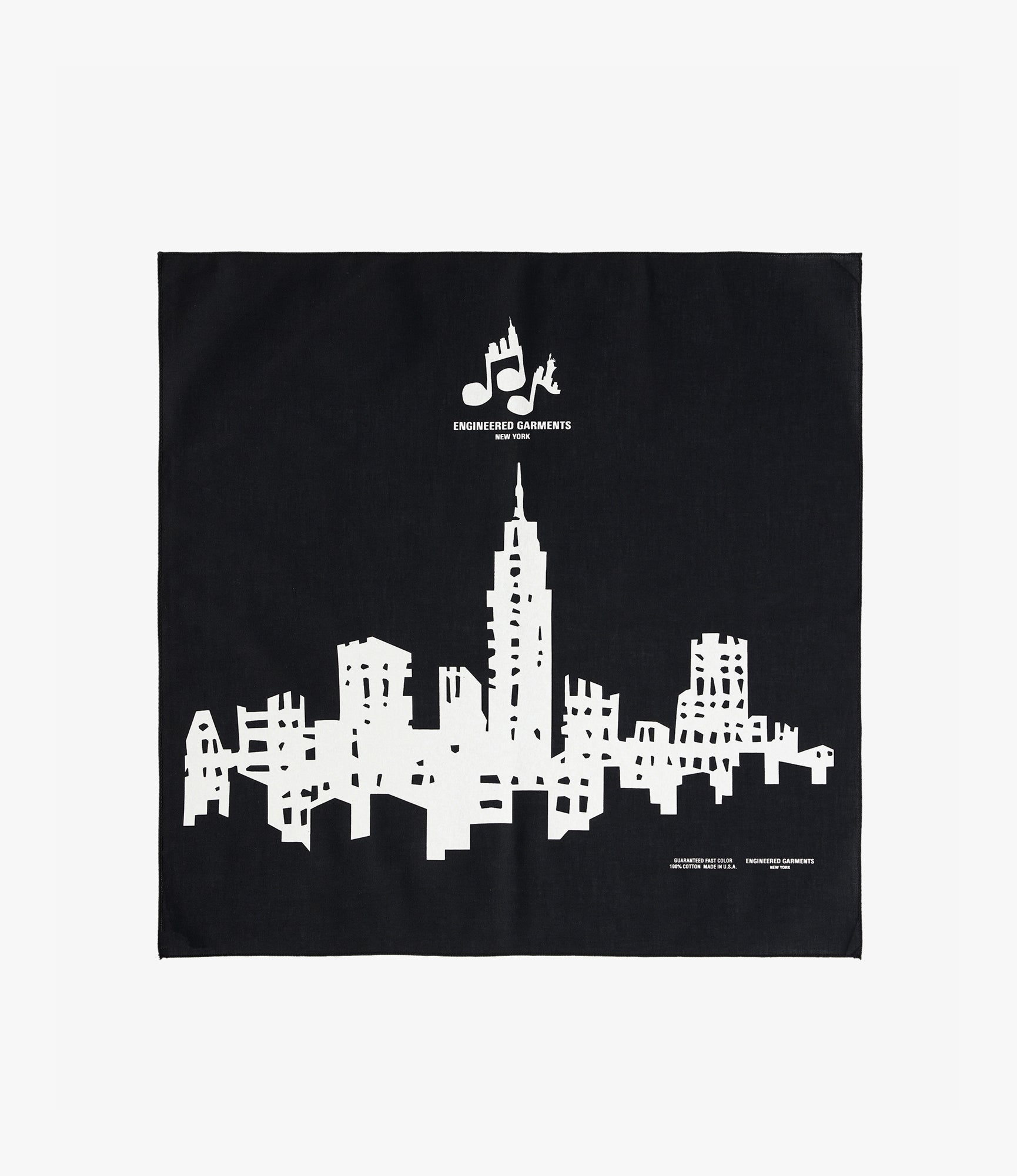 Cotton Bandana – Black 'City' Print
