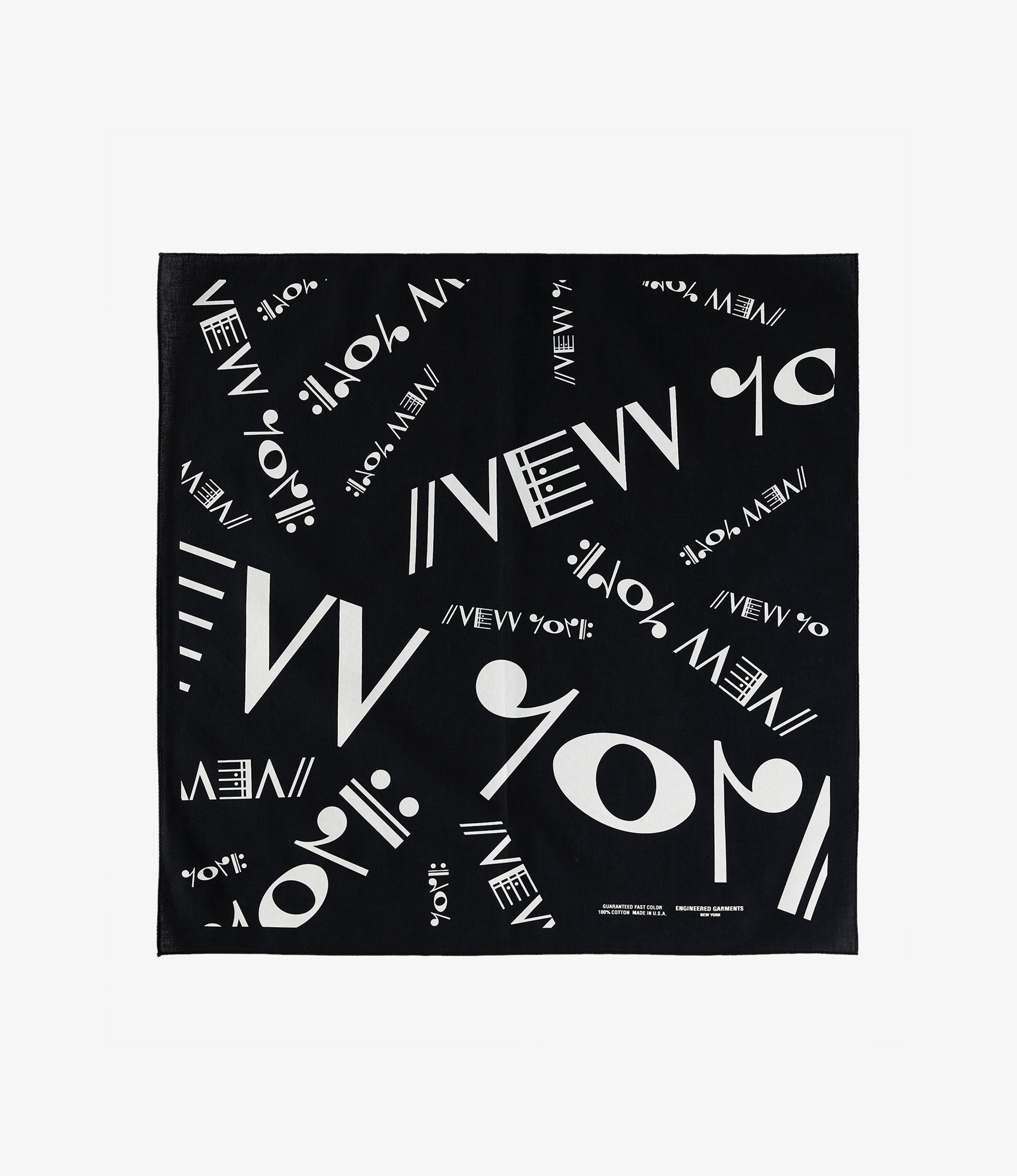 Cotton Bandana – Black 'NY' Print