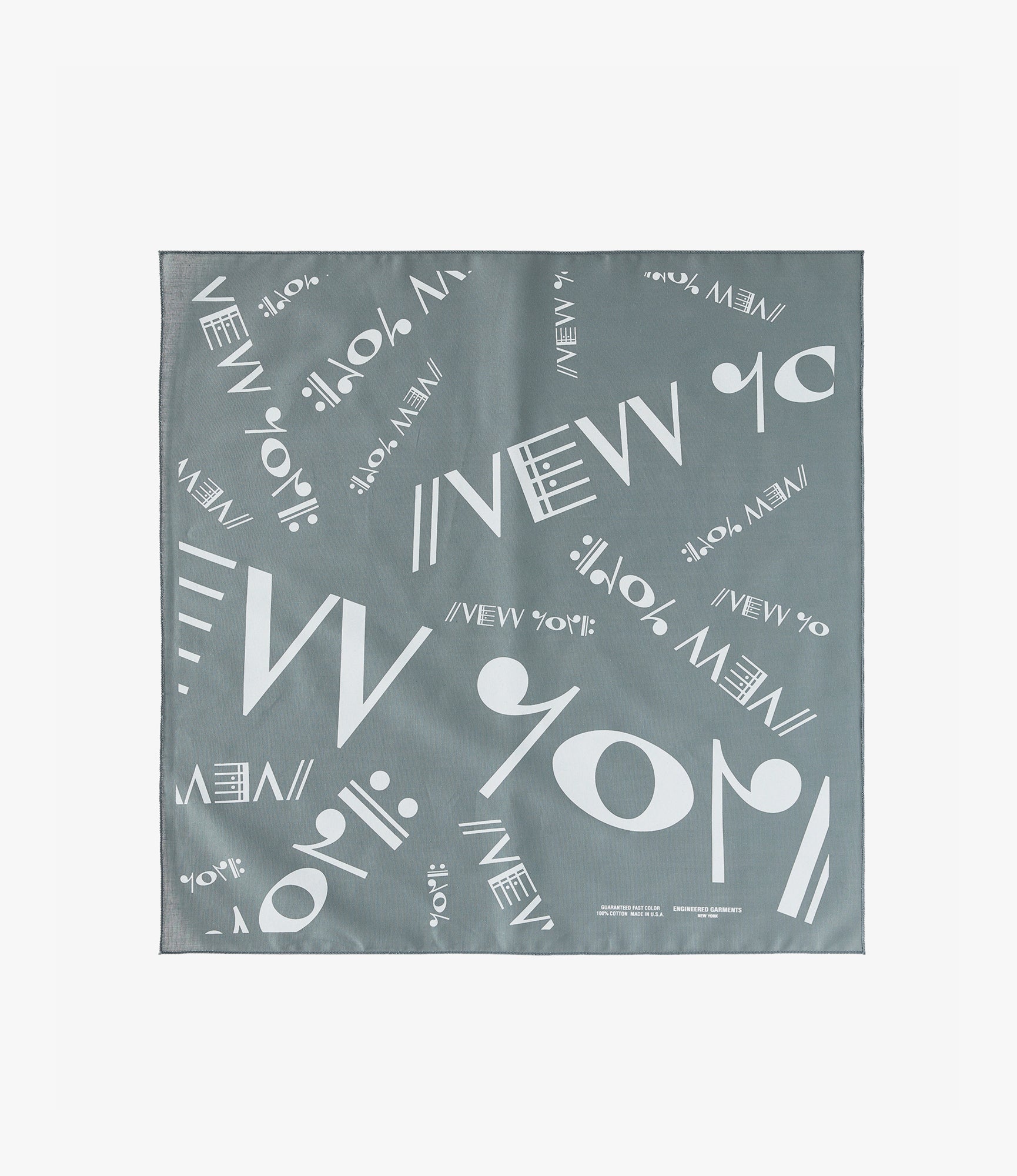 Cotton Bandana – Grey 'NY' Print