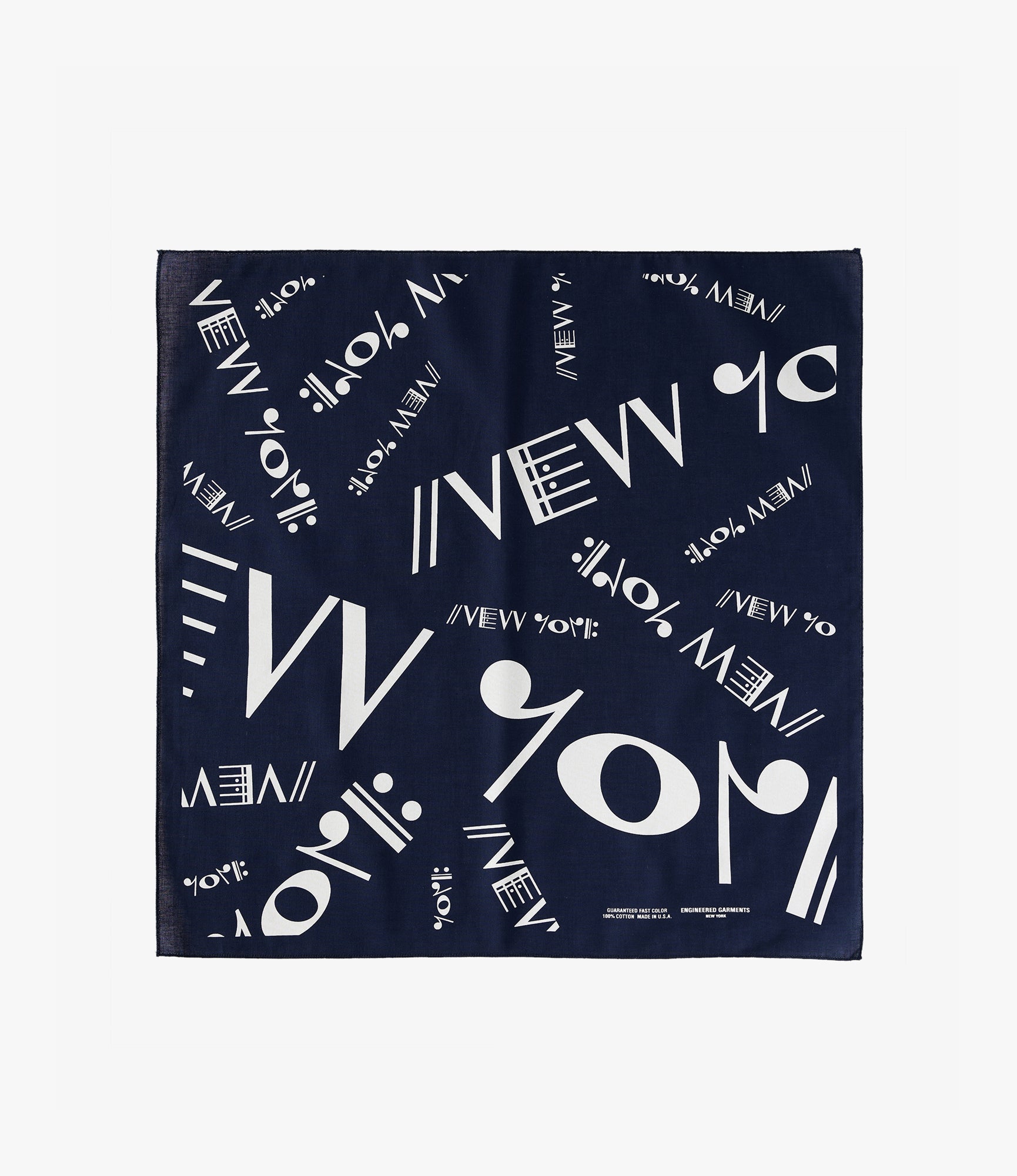 Cotton Bandana – Navy 'NY' Print