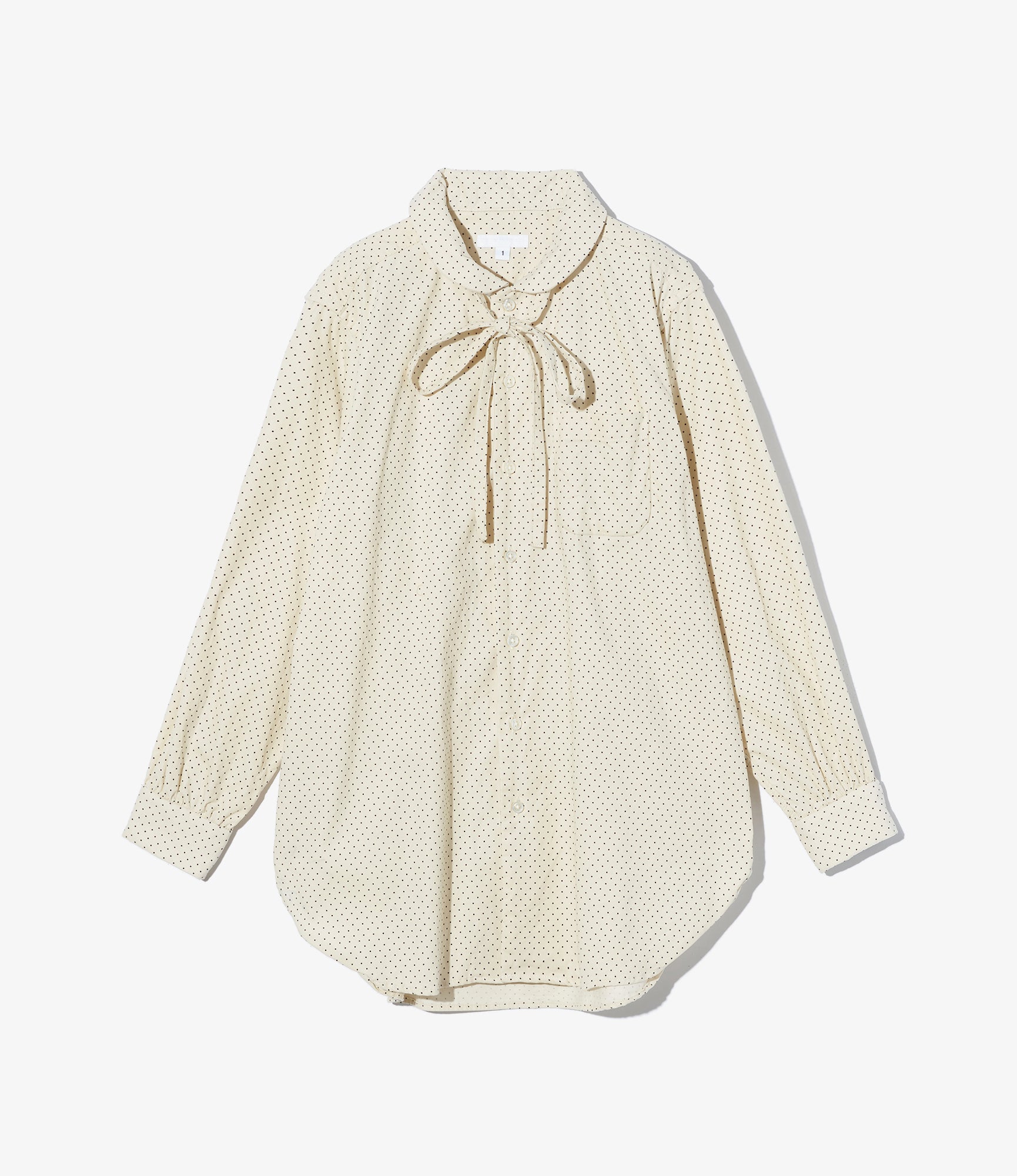 Rounded Collar Shirt – Ivory Polka Dot 21W Corduroy