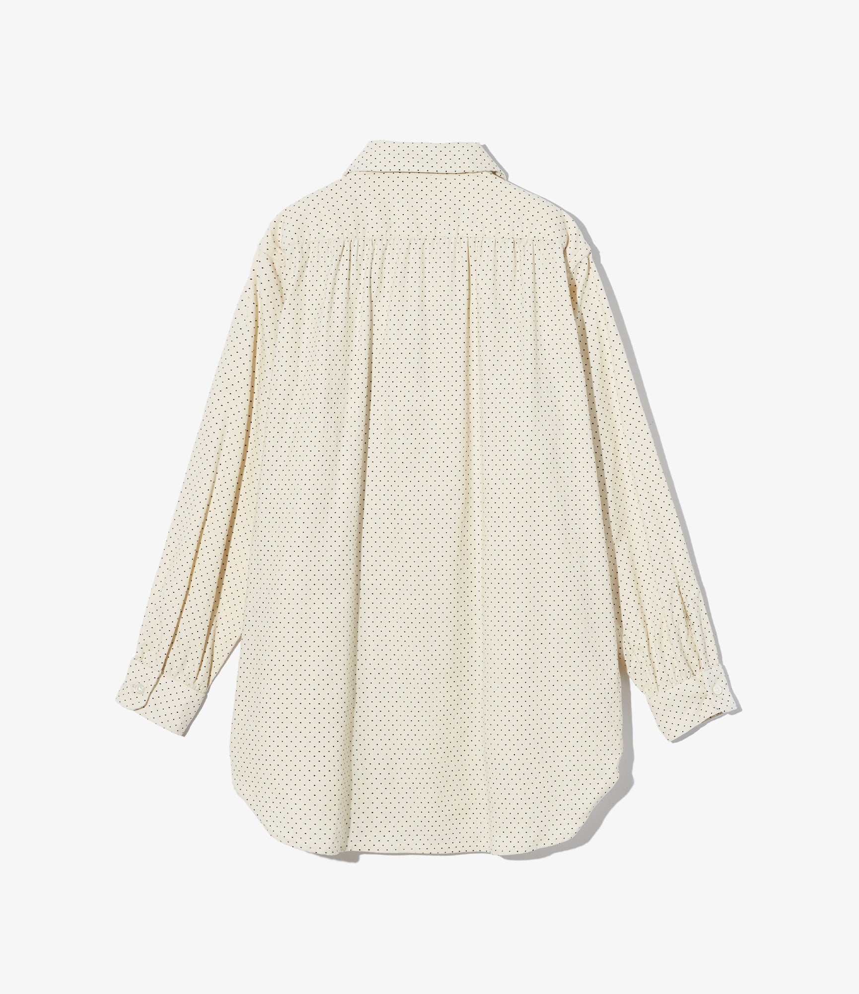 Rounded Collar Shirt – Ivory Polka Dot 21W Corduroy