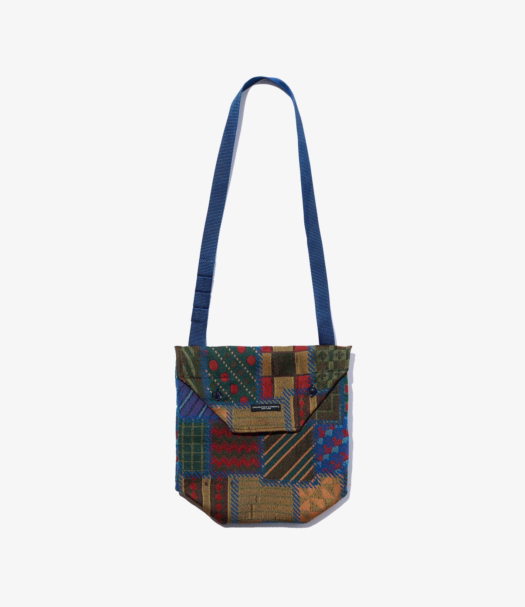 Shoulder Pouch – Multicolour Geometric Jacquard Wool